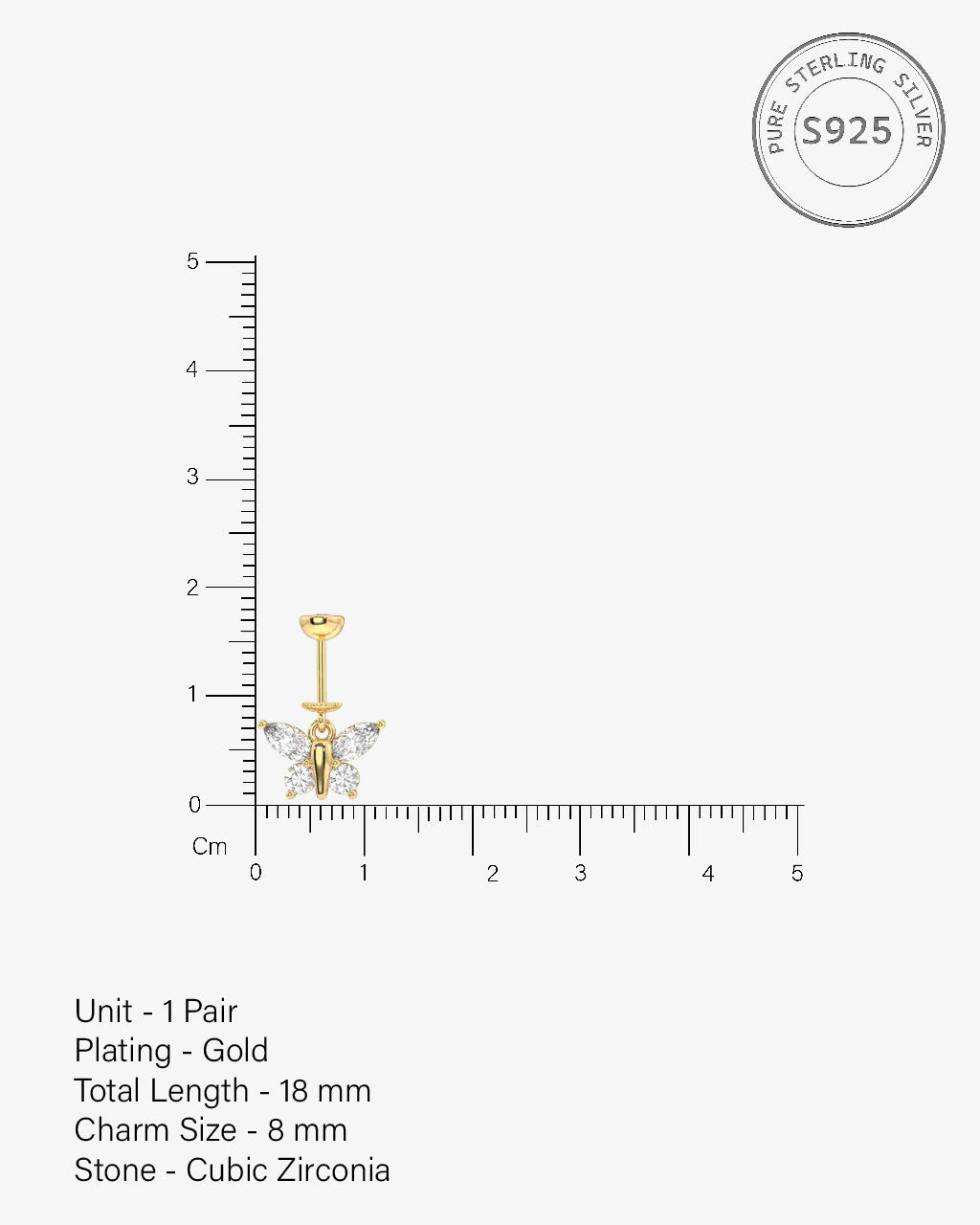 Four Marquise Butterfly Helix Hanging Earrings