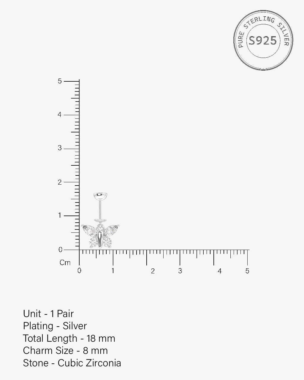 Four Marquise Butterfly Helix Hanging Earrings