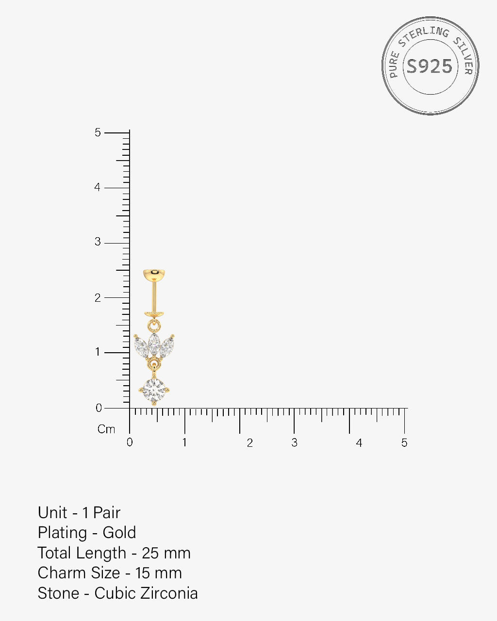 Lotus With Zircon Stone Drop Screw Helix Hanging Earrings