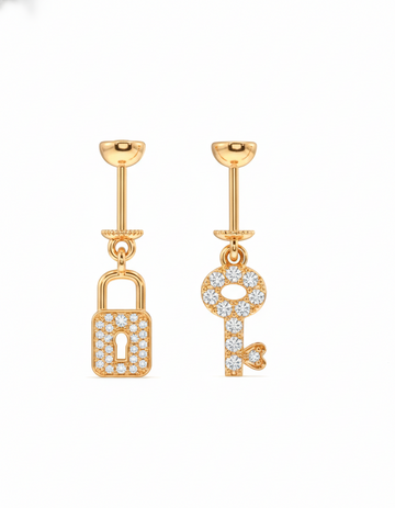 Mismatched "Key To My Lock"- Helix Hanging Earrings