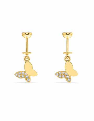 Slanting Butterfly Helix Hanging Earrings