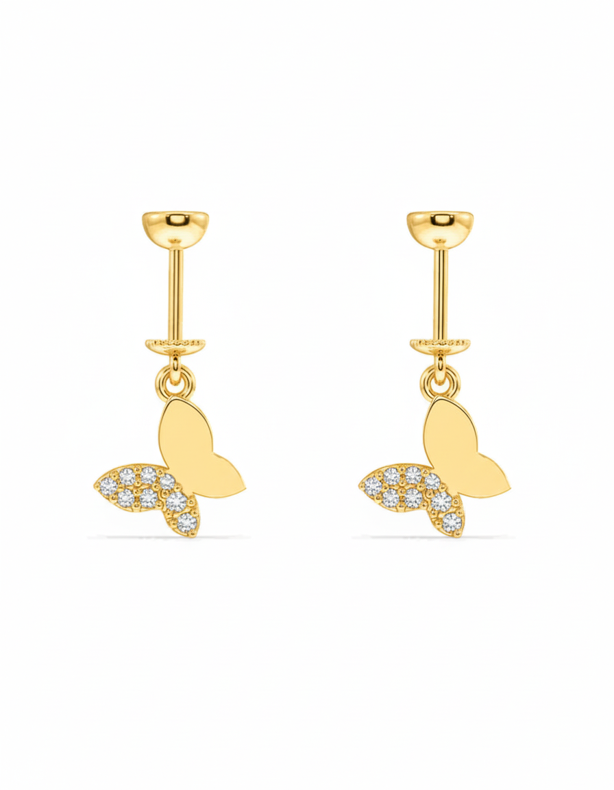 Slanting Butterfly Helix Hanging Earrings