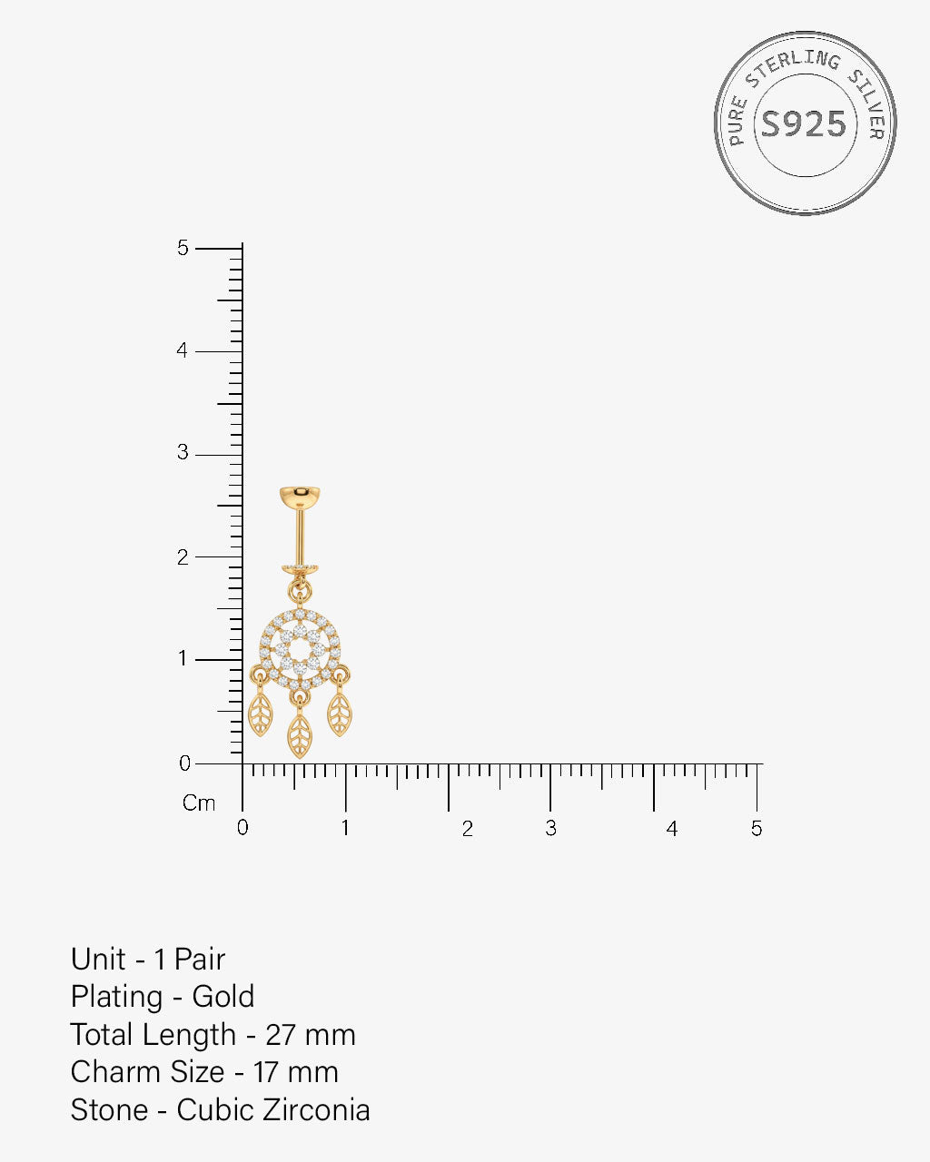 Zircon Paved Dreamcatcher Screw Helix Hanging Earrings