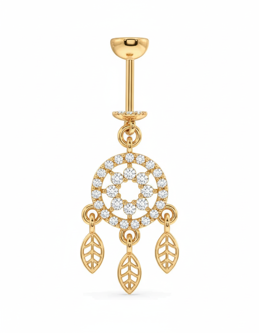 Zircon Paved Dreamcatcher Screw Helix Hanging Earrings