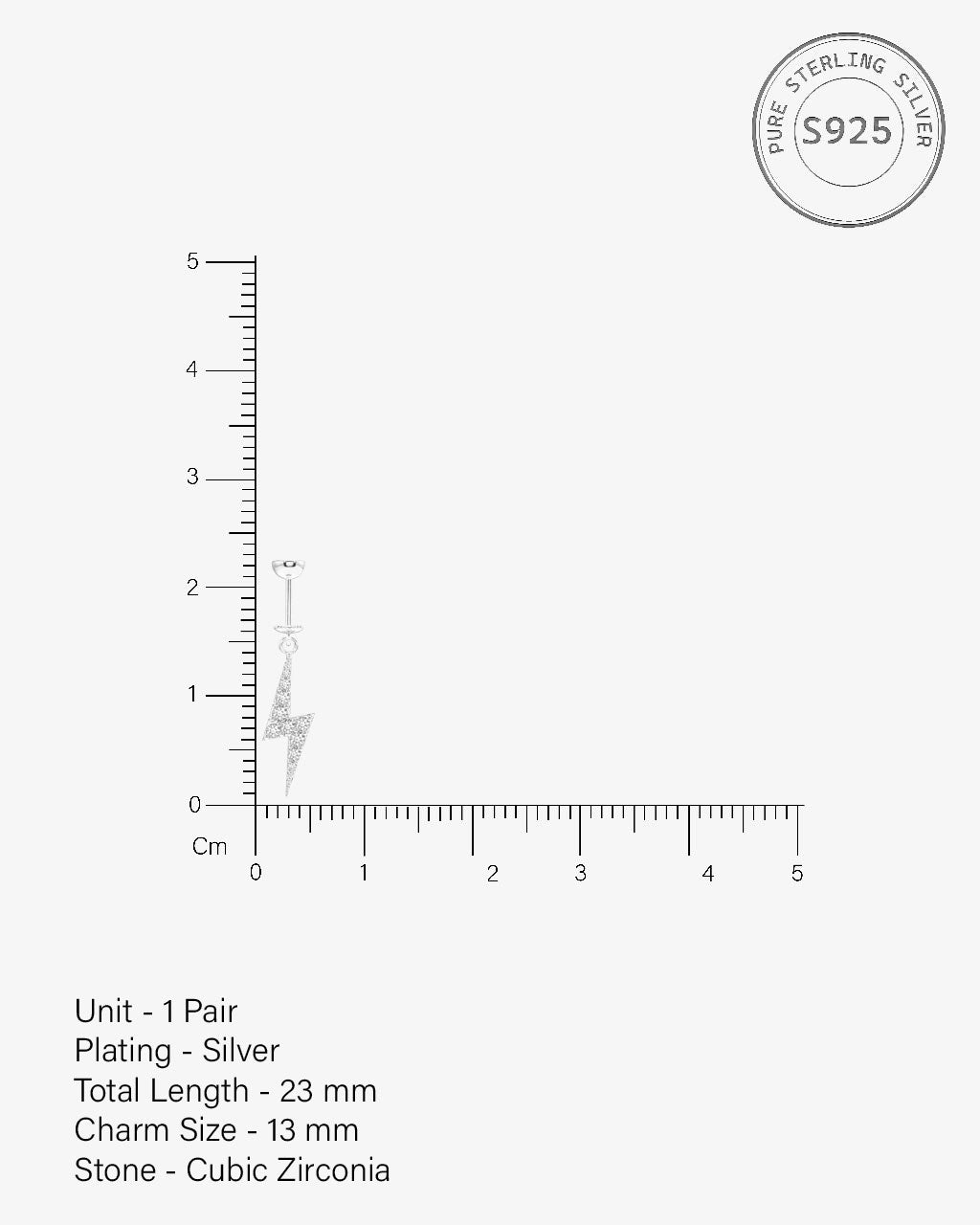 Zircon Studded Thunder Screw Helix Hanging Earrings