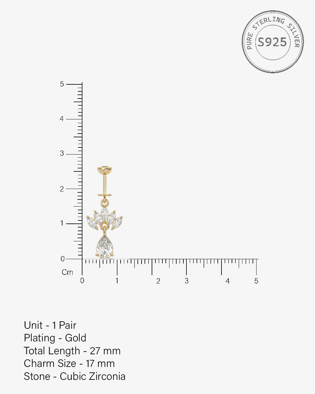 Marquise Crown Drop Helix Hanging Earrings
