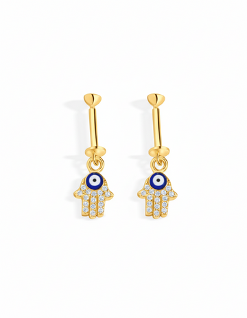 Hamsa Hand Helix Hanging Earrings