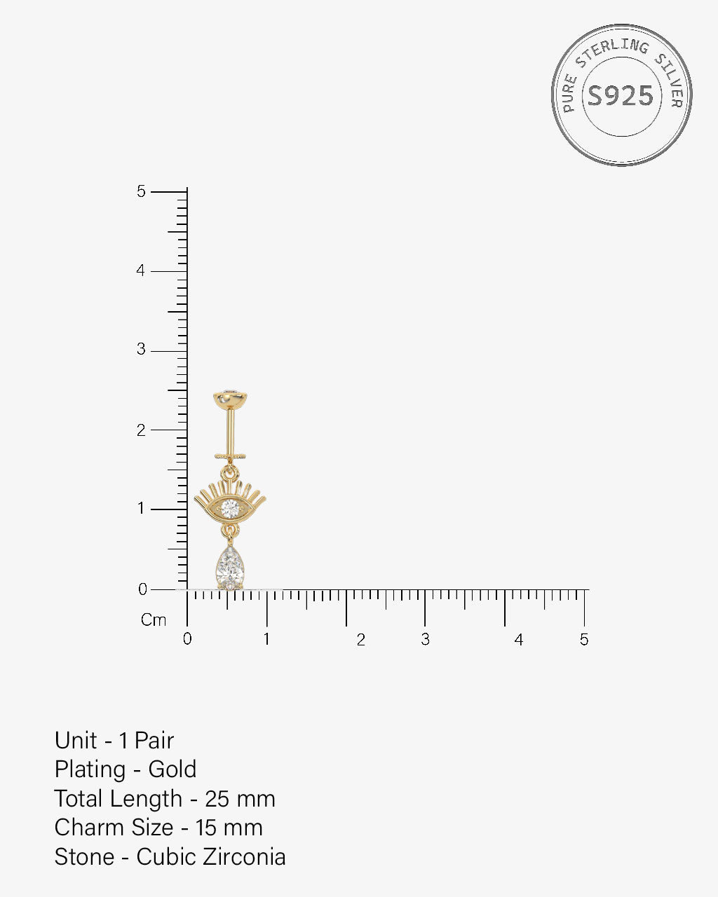 Eye With Droplet Helix Hanging Earrings