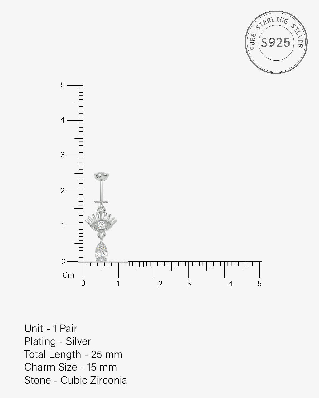 Eye With Droplet Helix Hanging Earrings