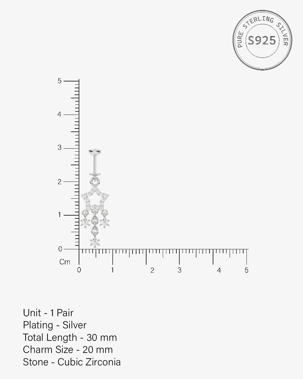 Multi Stone Drops Helix Hanging Earrings