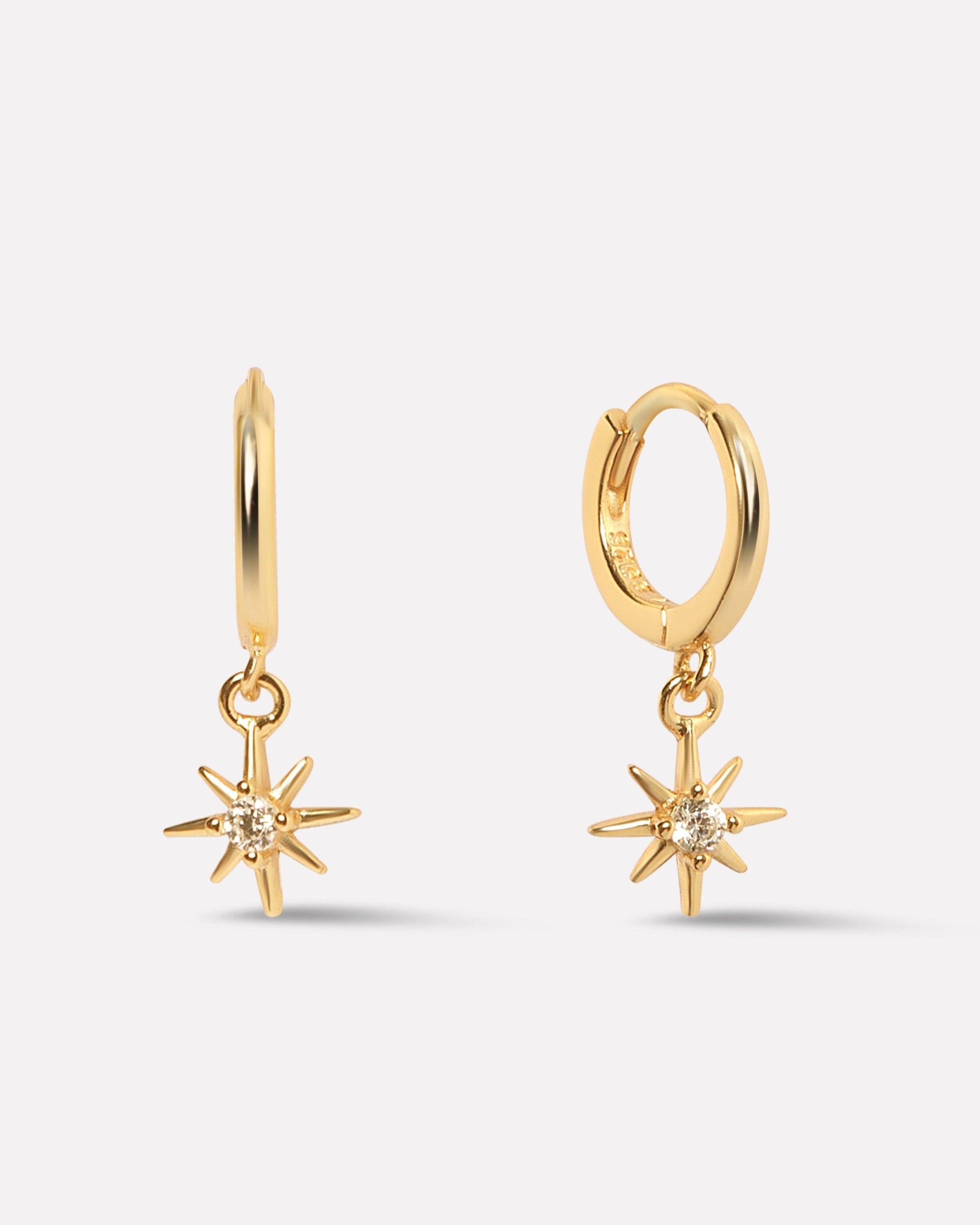 Mini Sunrays Charm Hoop Earrings