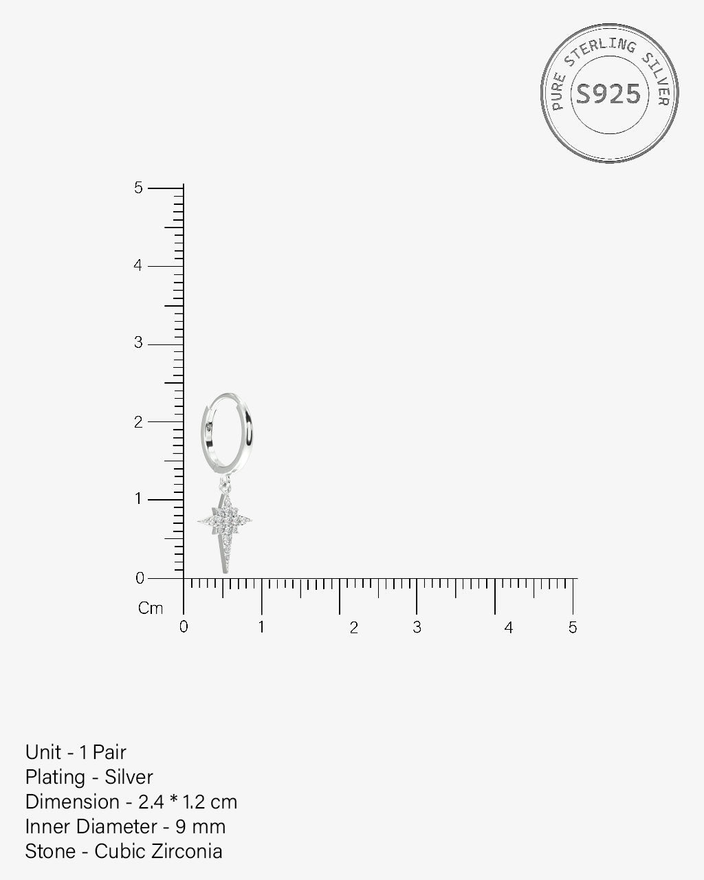 Elongated Star Hoop Earrings