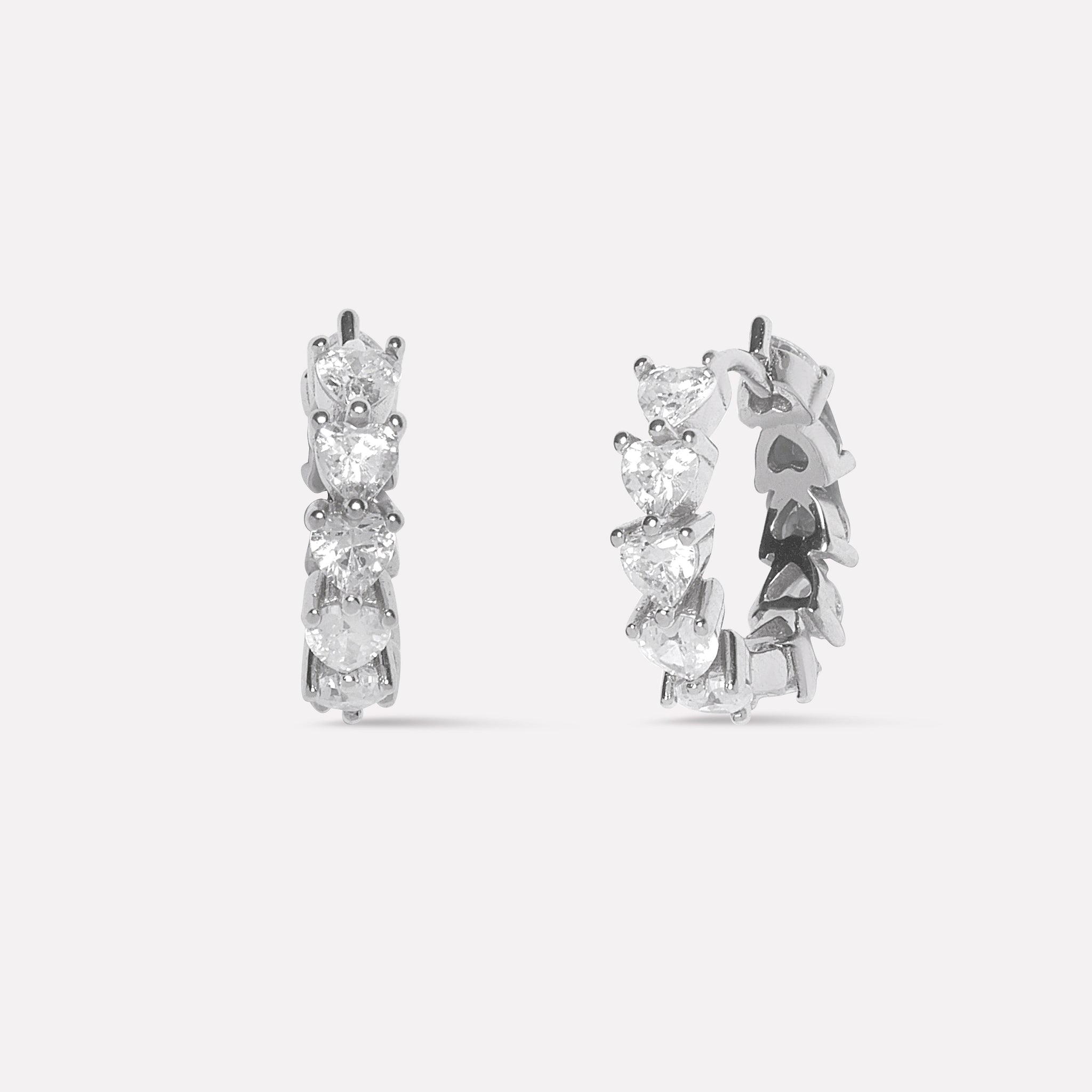 Eternal Multi Heart Stone Hoop Earrings