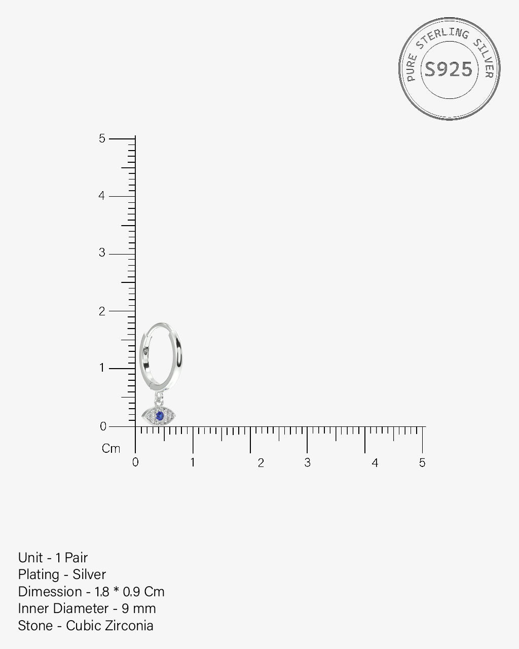 Evil Eye Charm Hoop Earrings