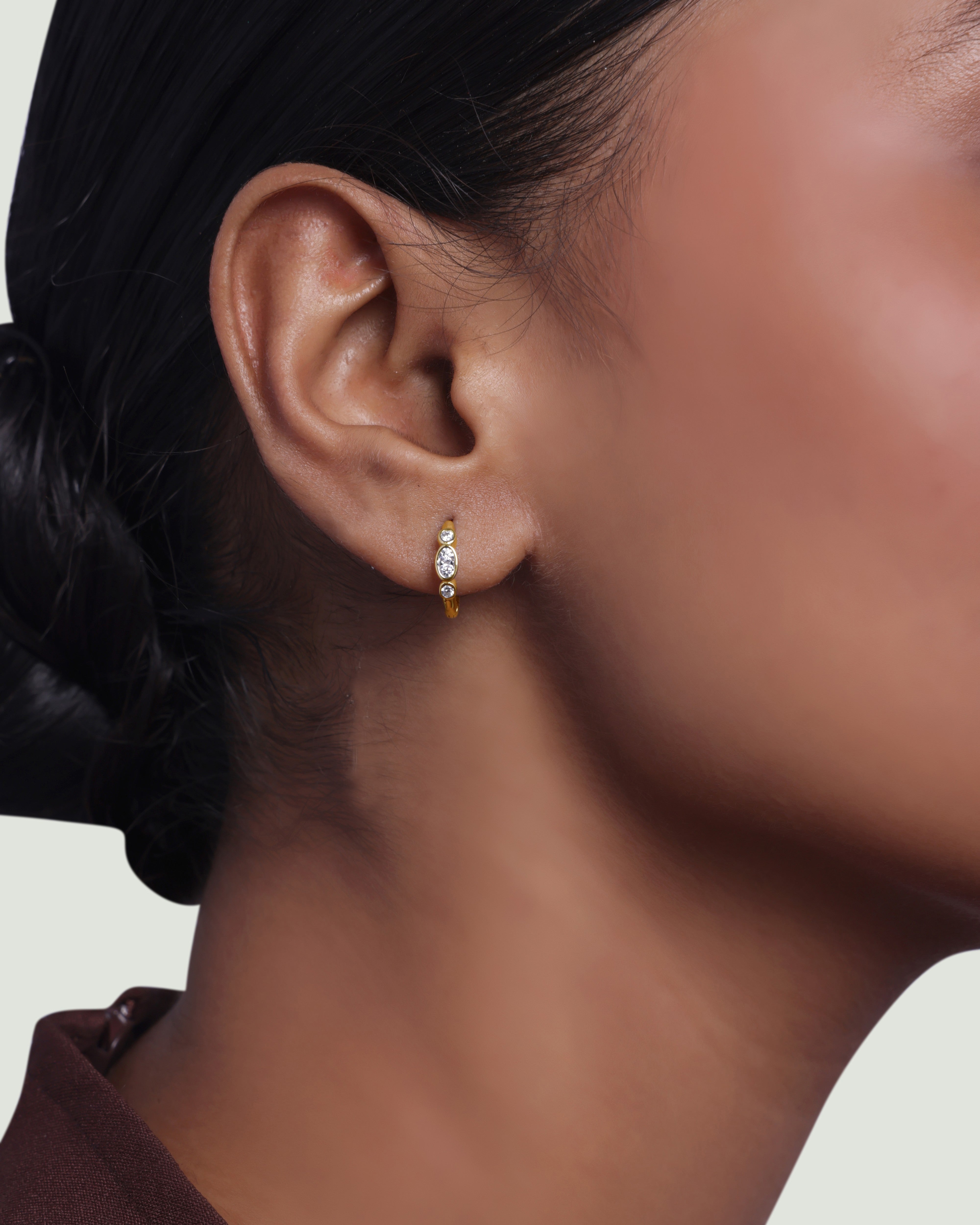 Sleek Bezel Hoop Earrings