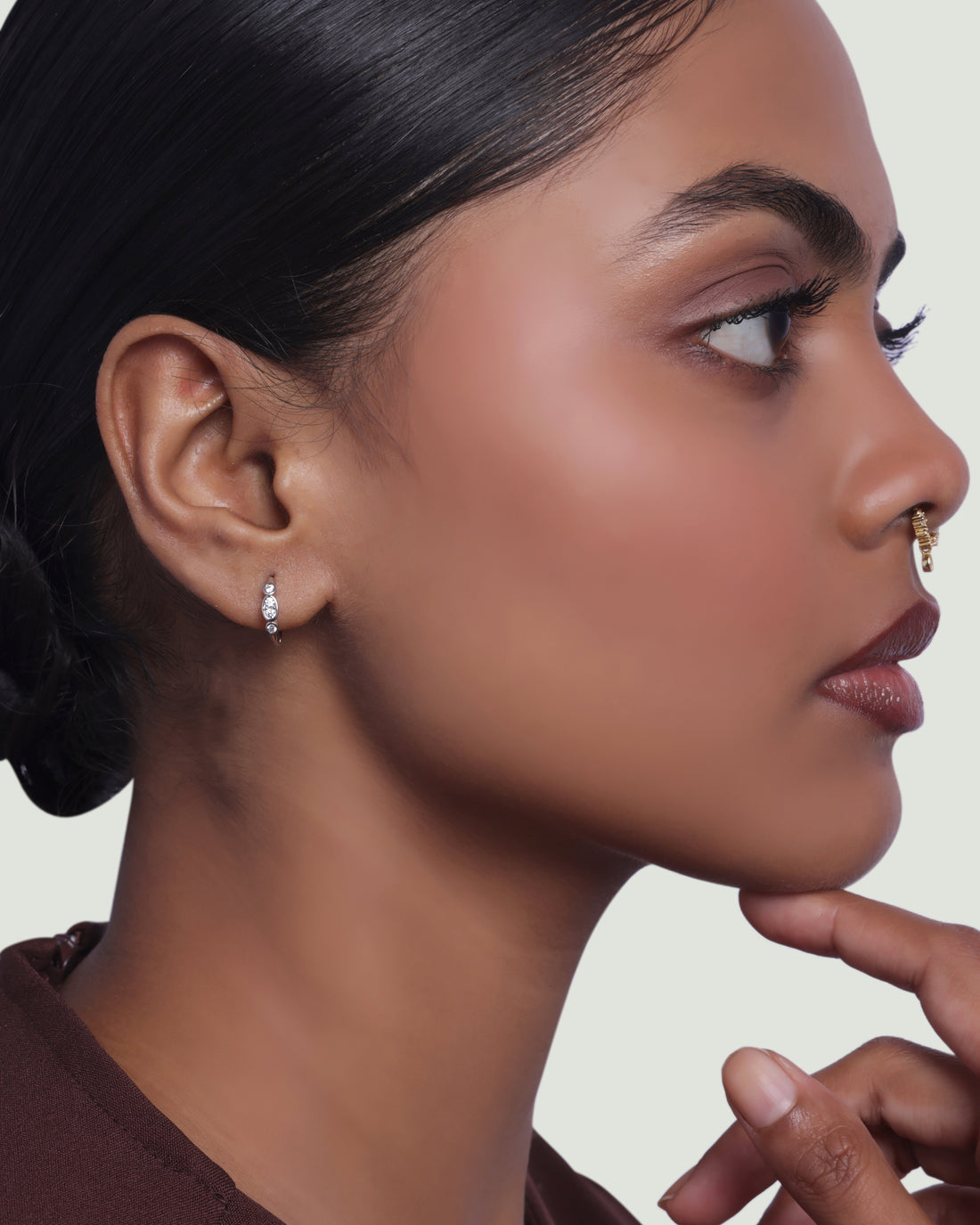 Sleek Bezel Hoop Earrings
