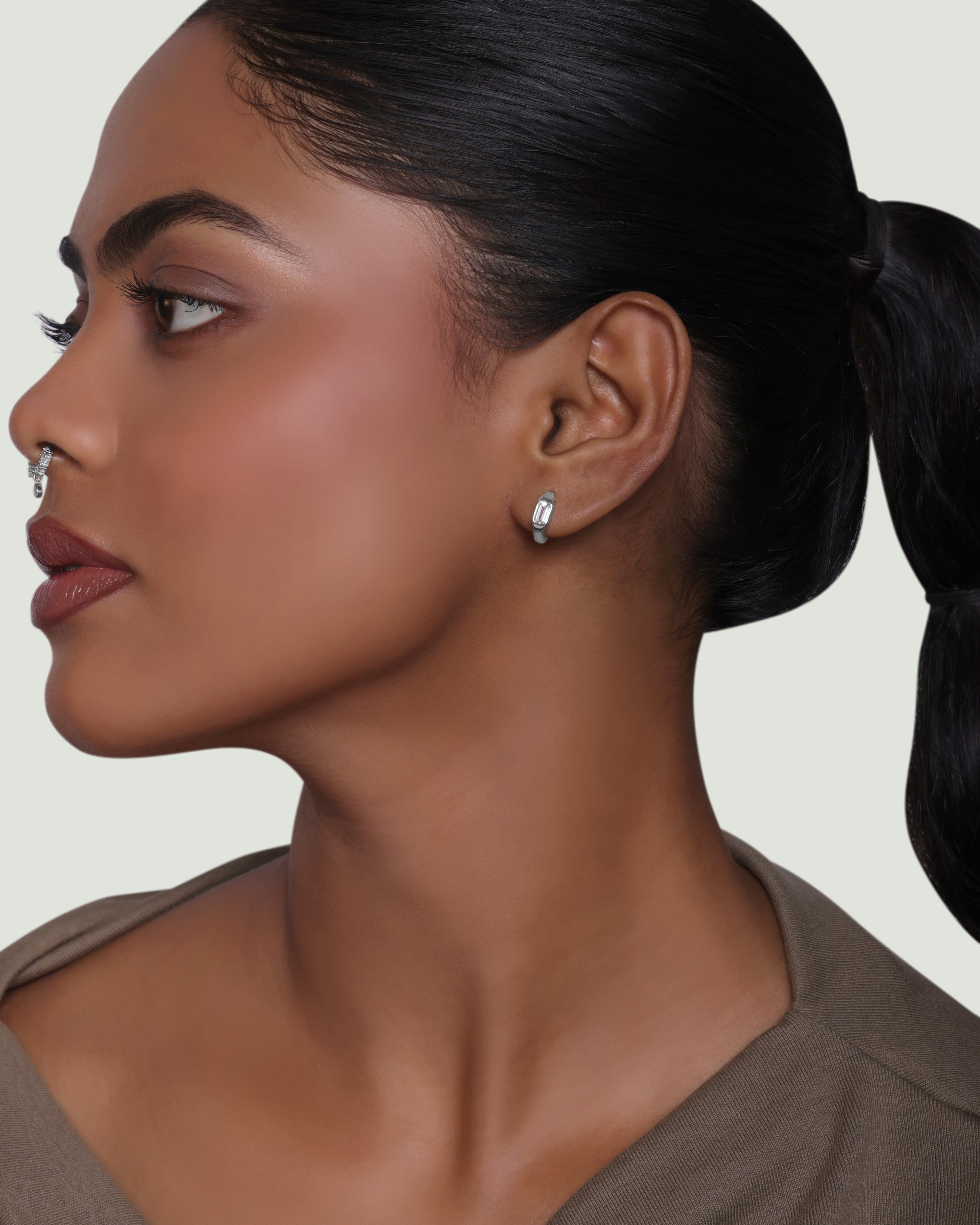 Modern Sleek Bar Hoop Earrings