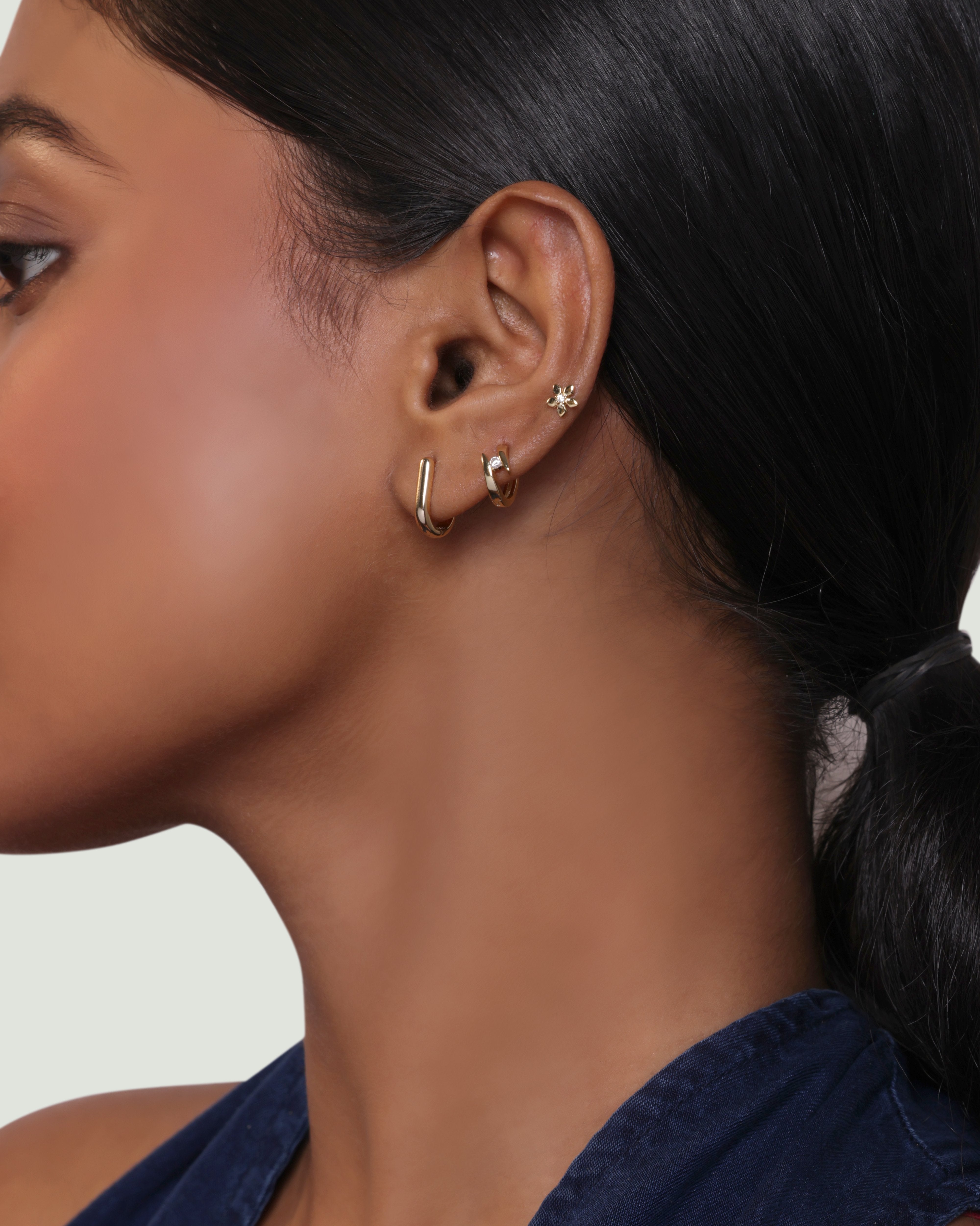 Minimalist U Shape Huggee Hoop Earrings