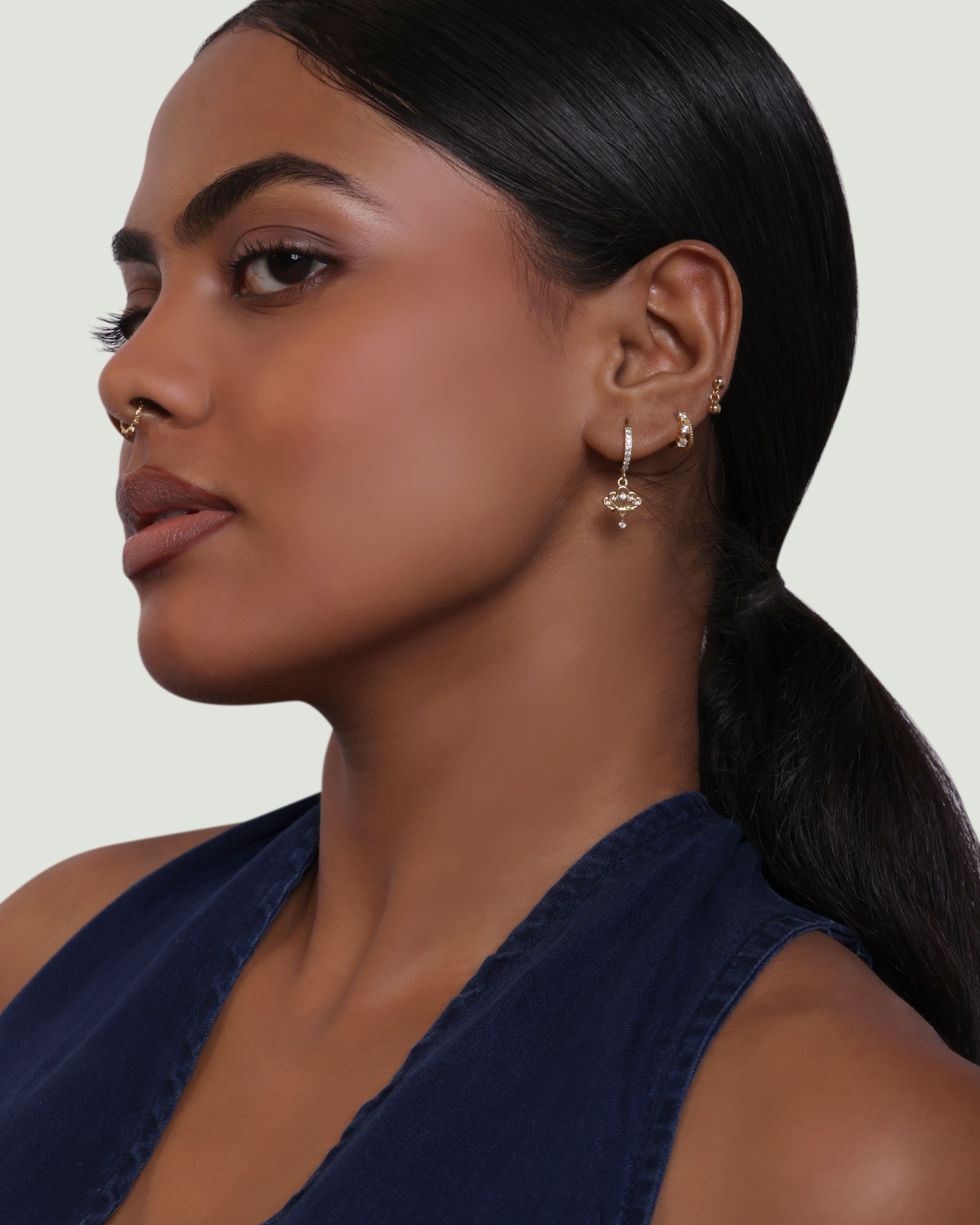 Linked Sparkle Hoop Earrings