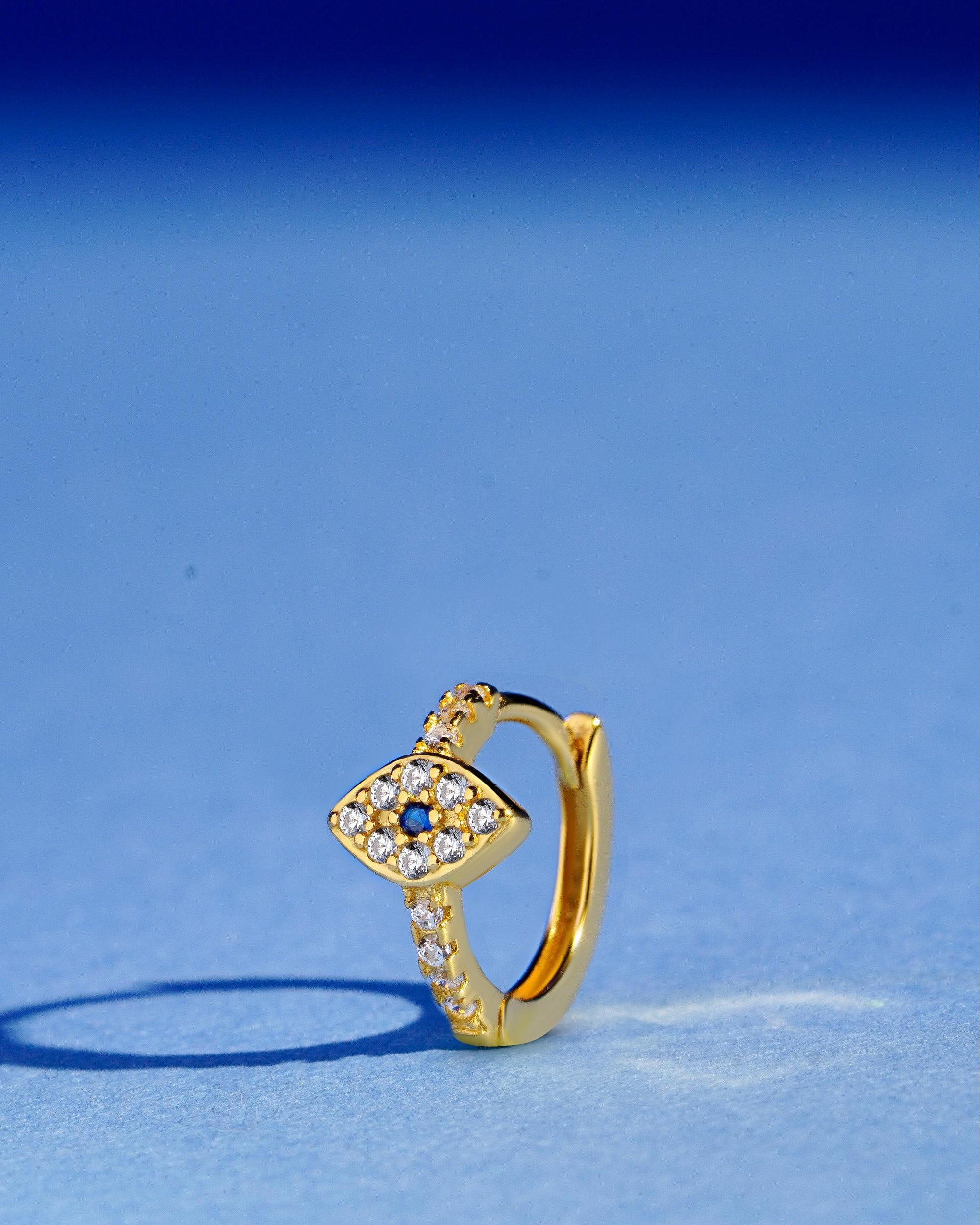 Evil Eye Huggee Hoop Earrings