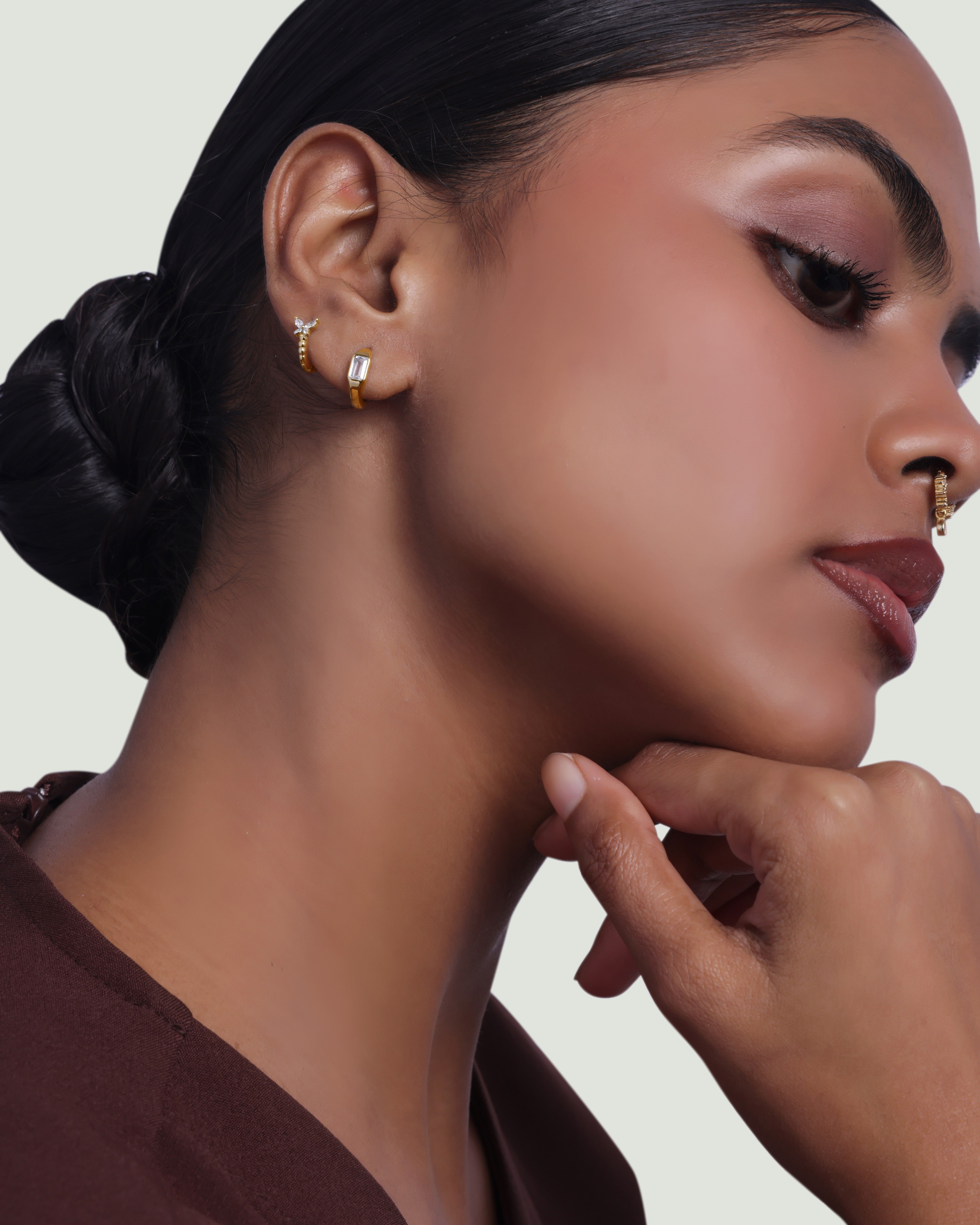 Sparkling Butterfly Huggee Hoop Earrings