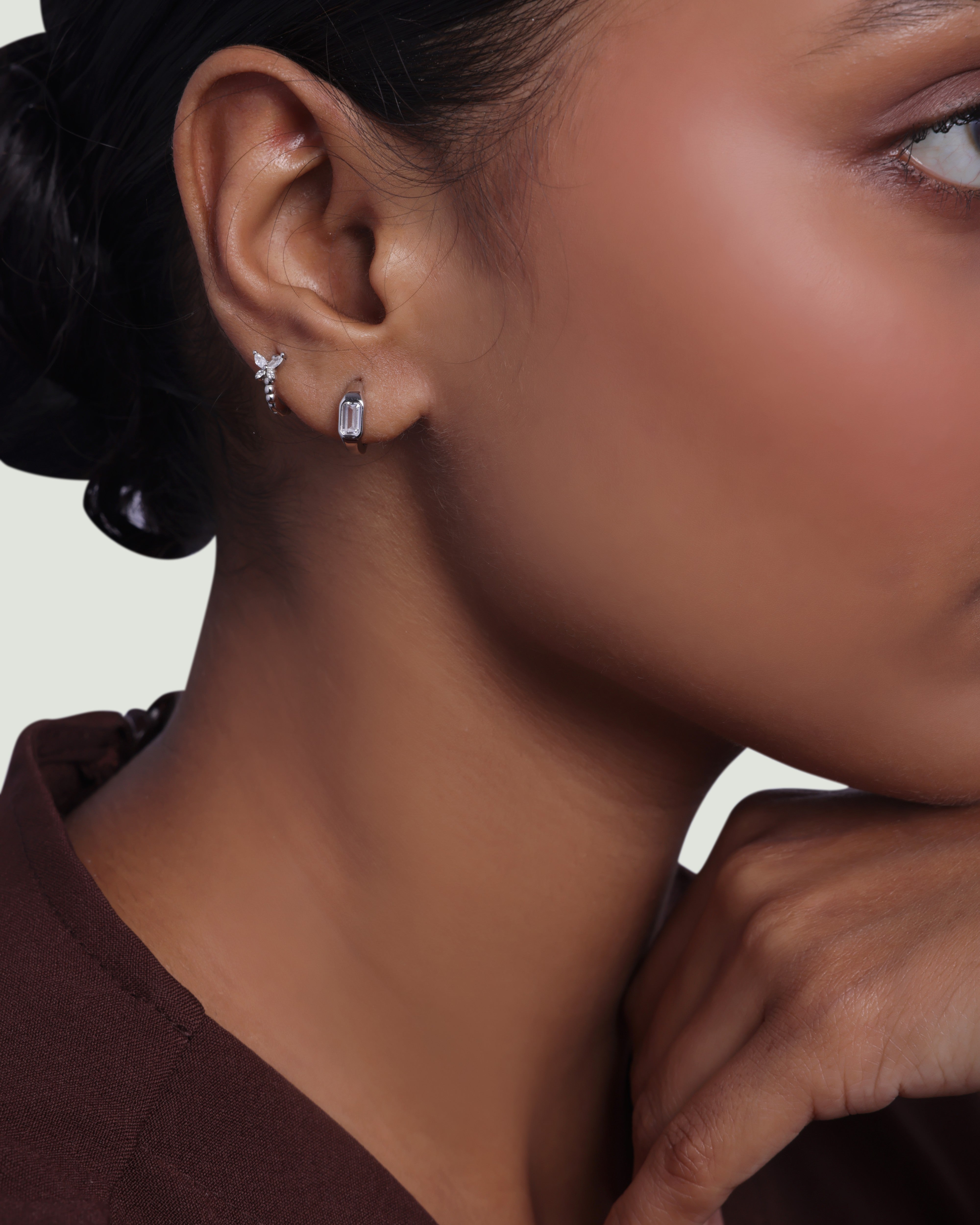 Sparkling Butterfly Huggee Hoop Earrings