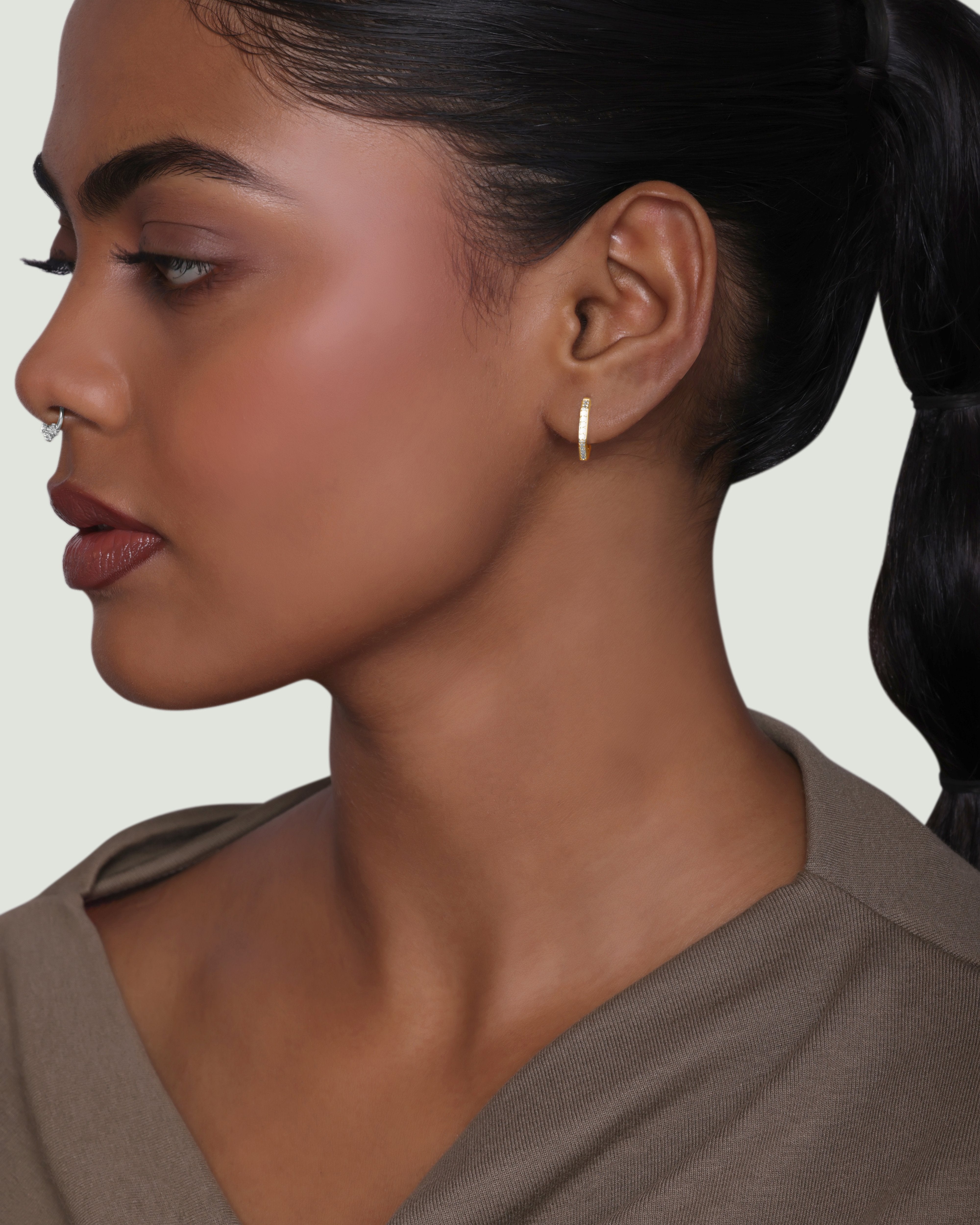 Everyday Pave Huggee Hoop Earrings