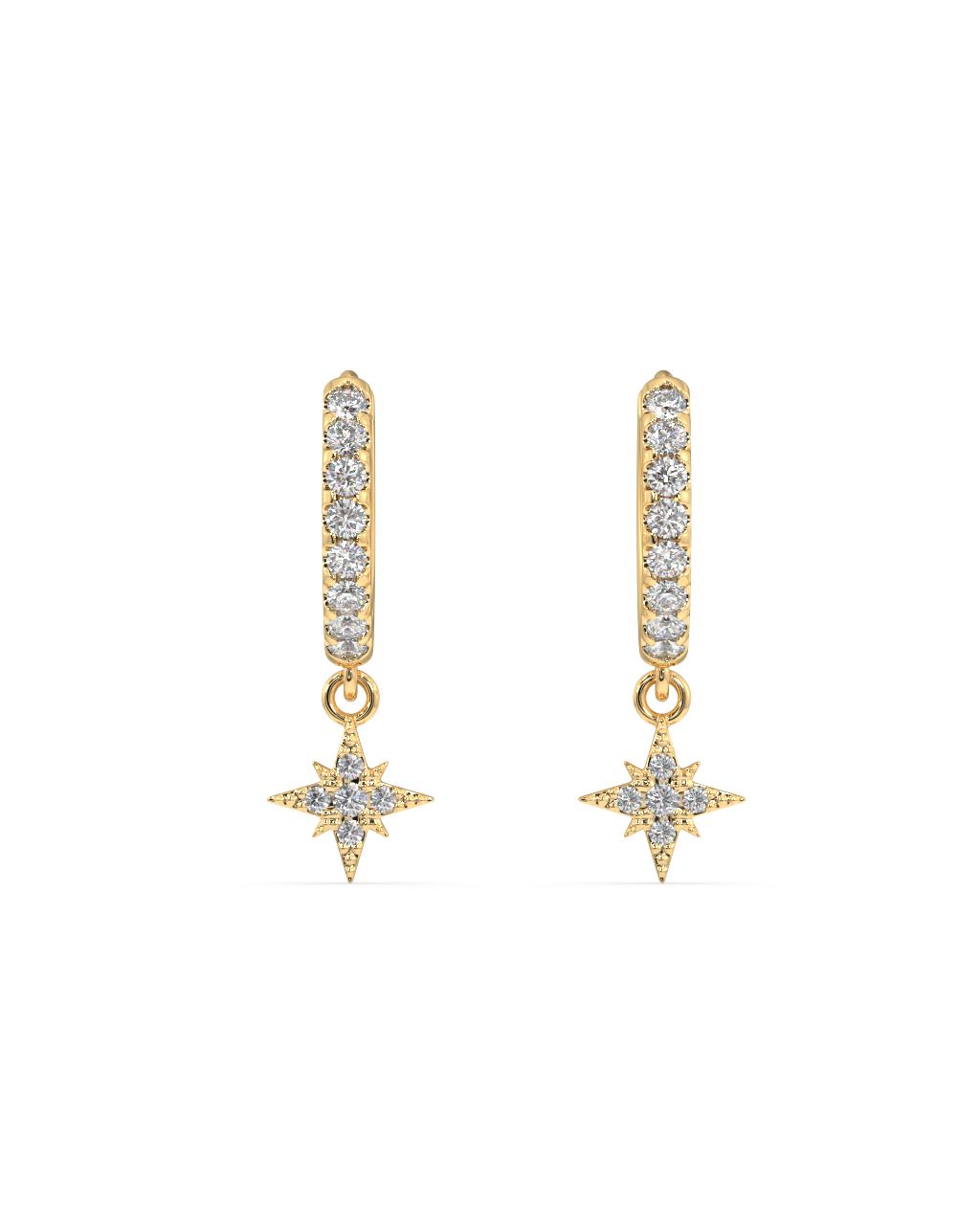 Mini Five Star Hoop Earrings