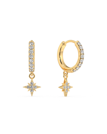 Mini Five Star Hoop Earrings