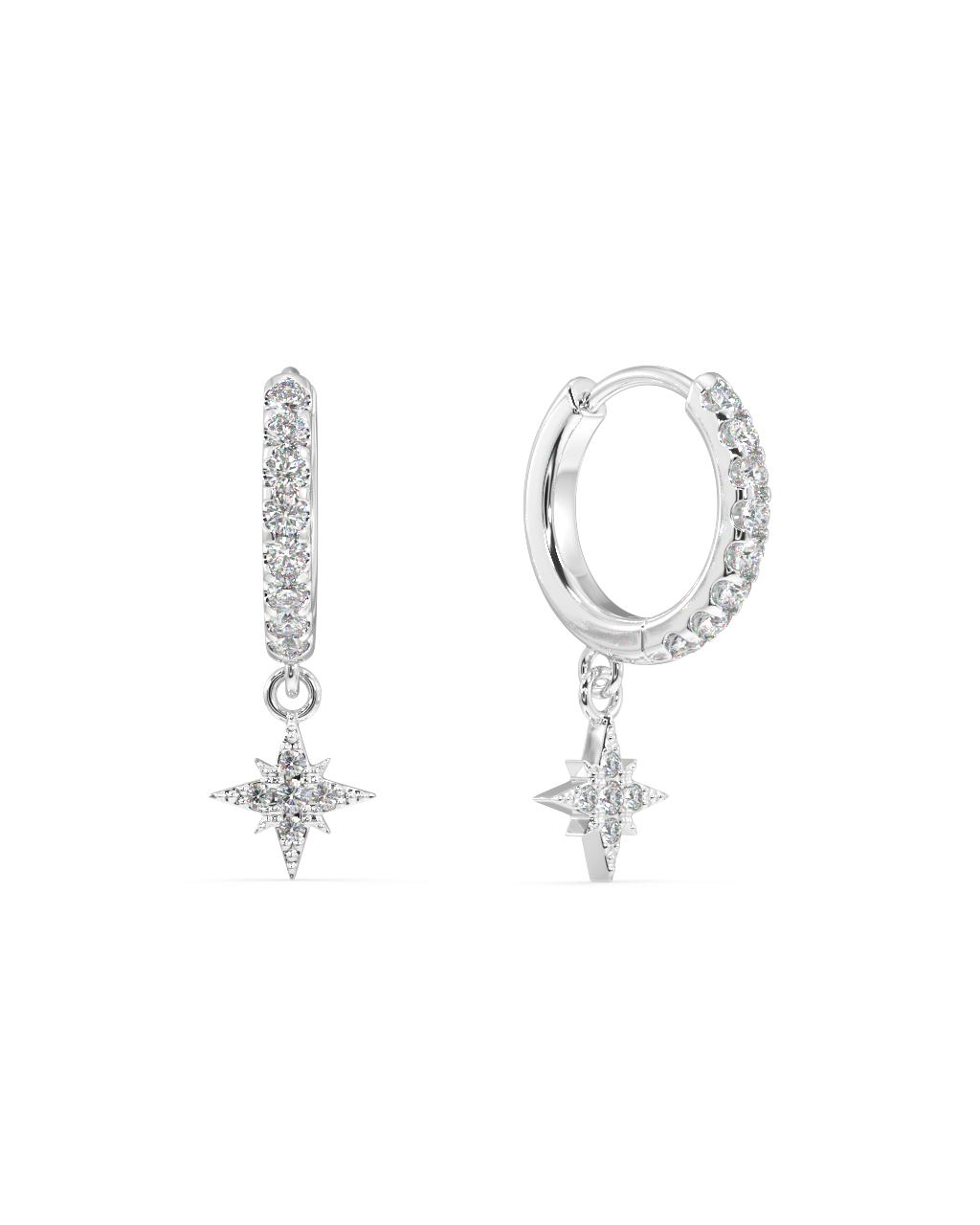 Mini Five Star Hoop Earrings