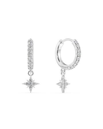 Mini Five Star Hoop Earrings