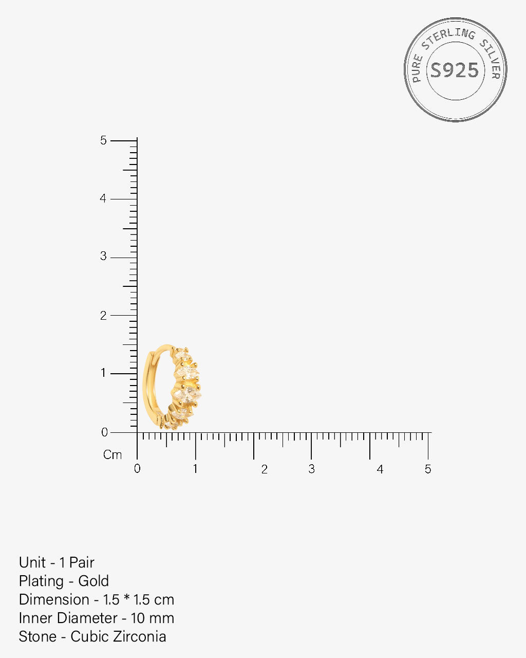 Marquise Zircon Hoop Earrings