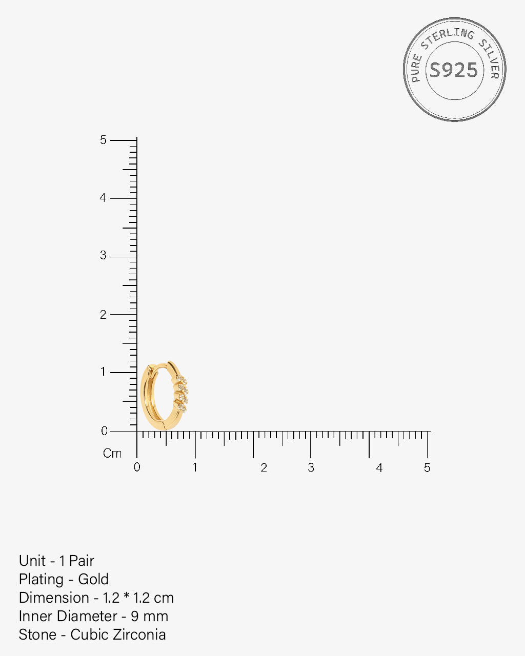 Dazzle Zircon Hoops Earrings