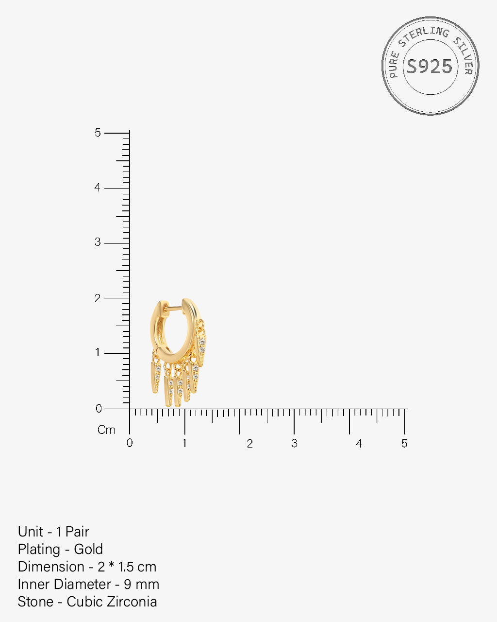 Multi Bar Charm Hoop Earrings