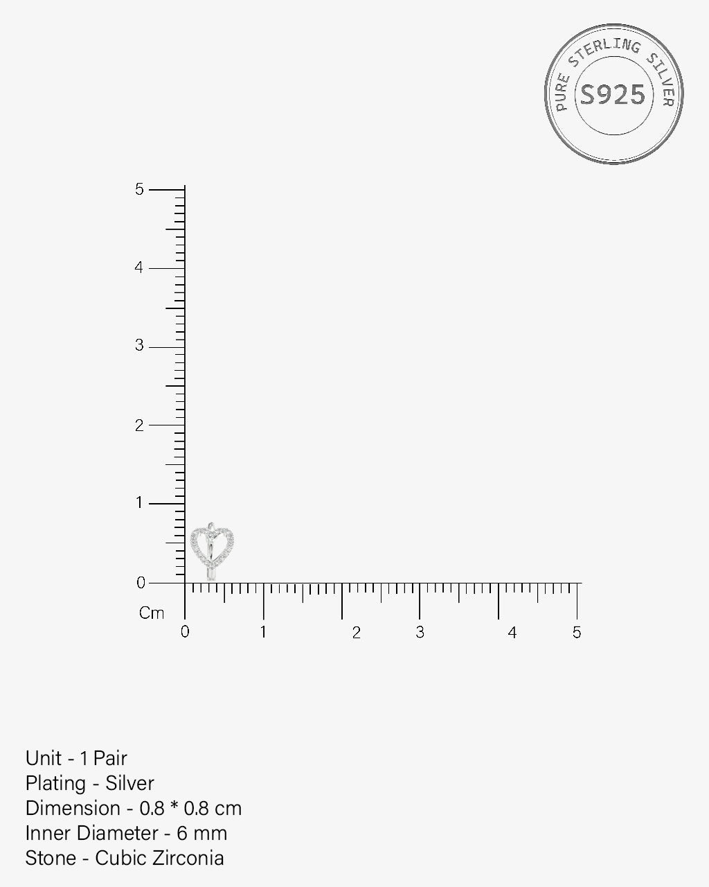 Stone Paved Heart Huggee Hoop Earrings