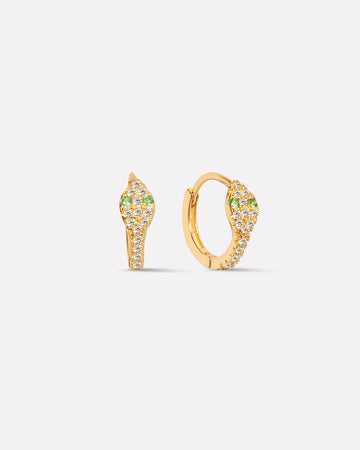 Zirconia Snake Hoop Earrings