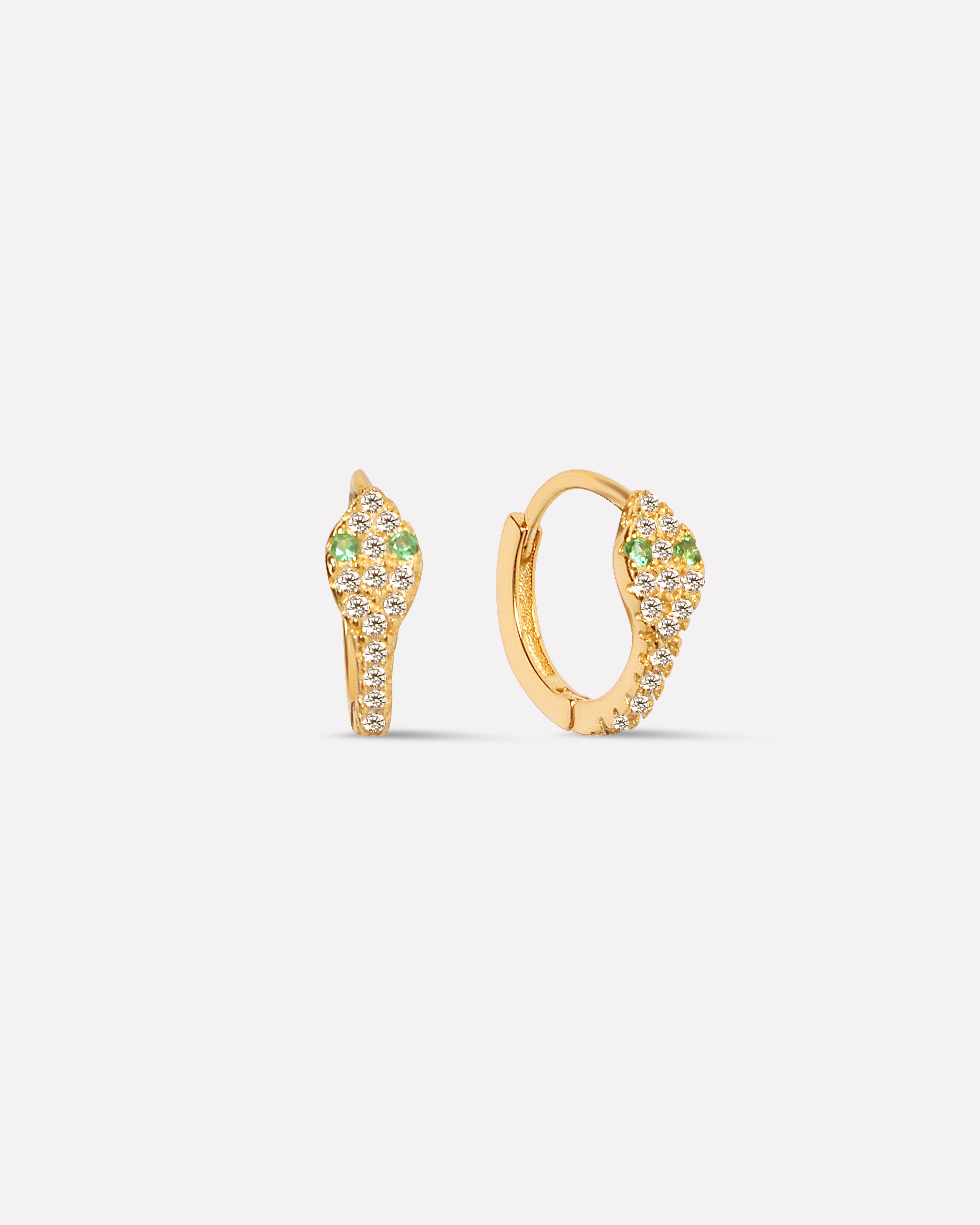 Zirconia Snake Hoop Earrings