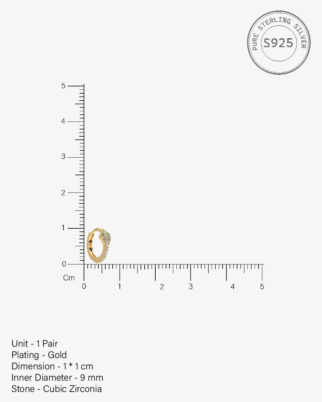 Zirconia Snake Hoop Earrings