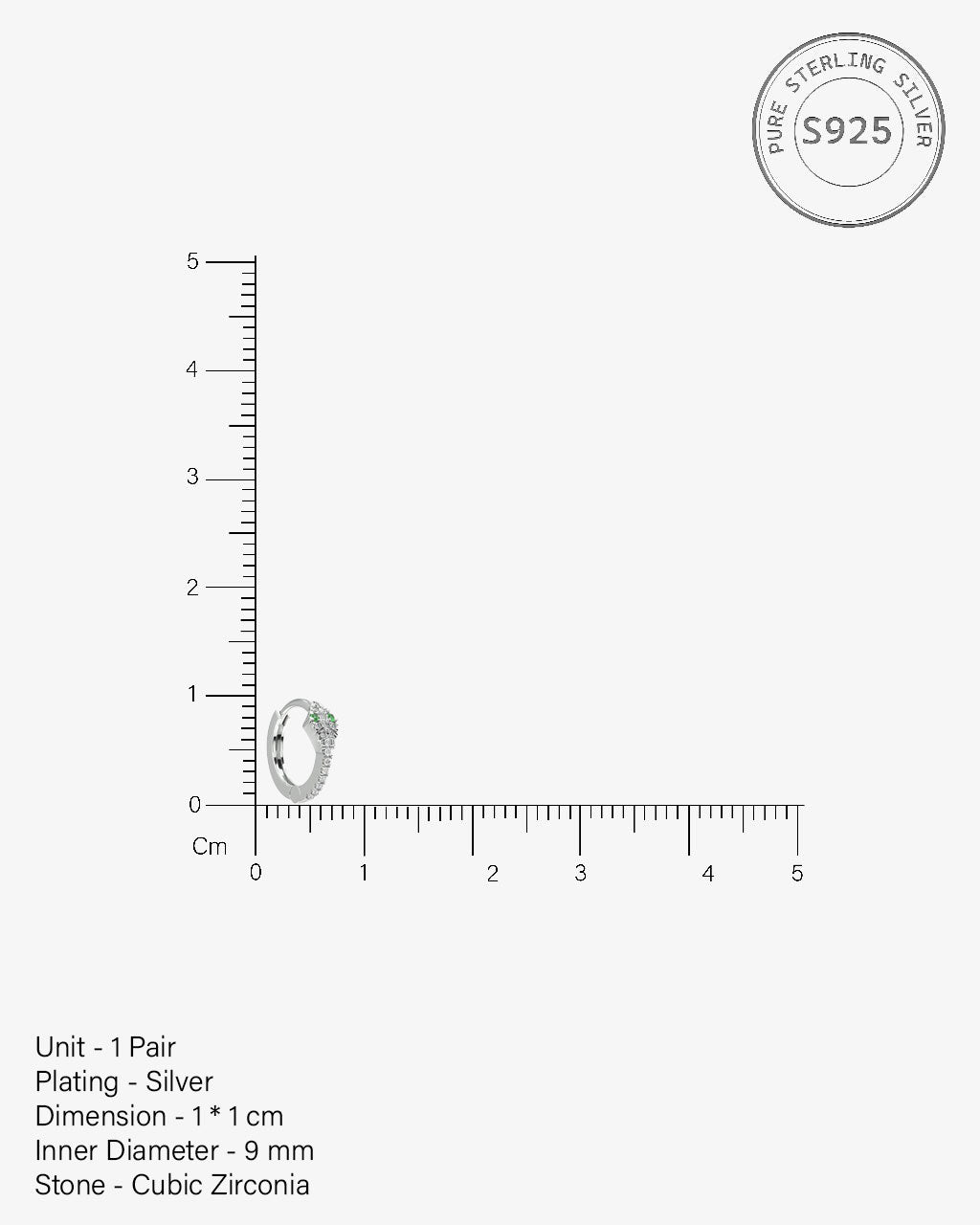 Zirconia Snake Hoop Earrings