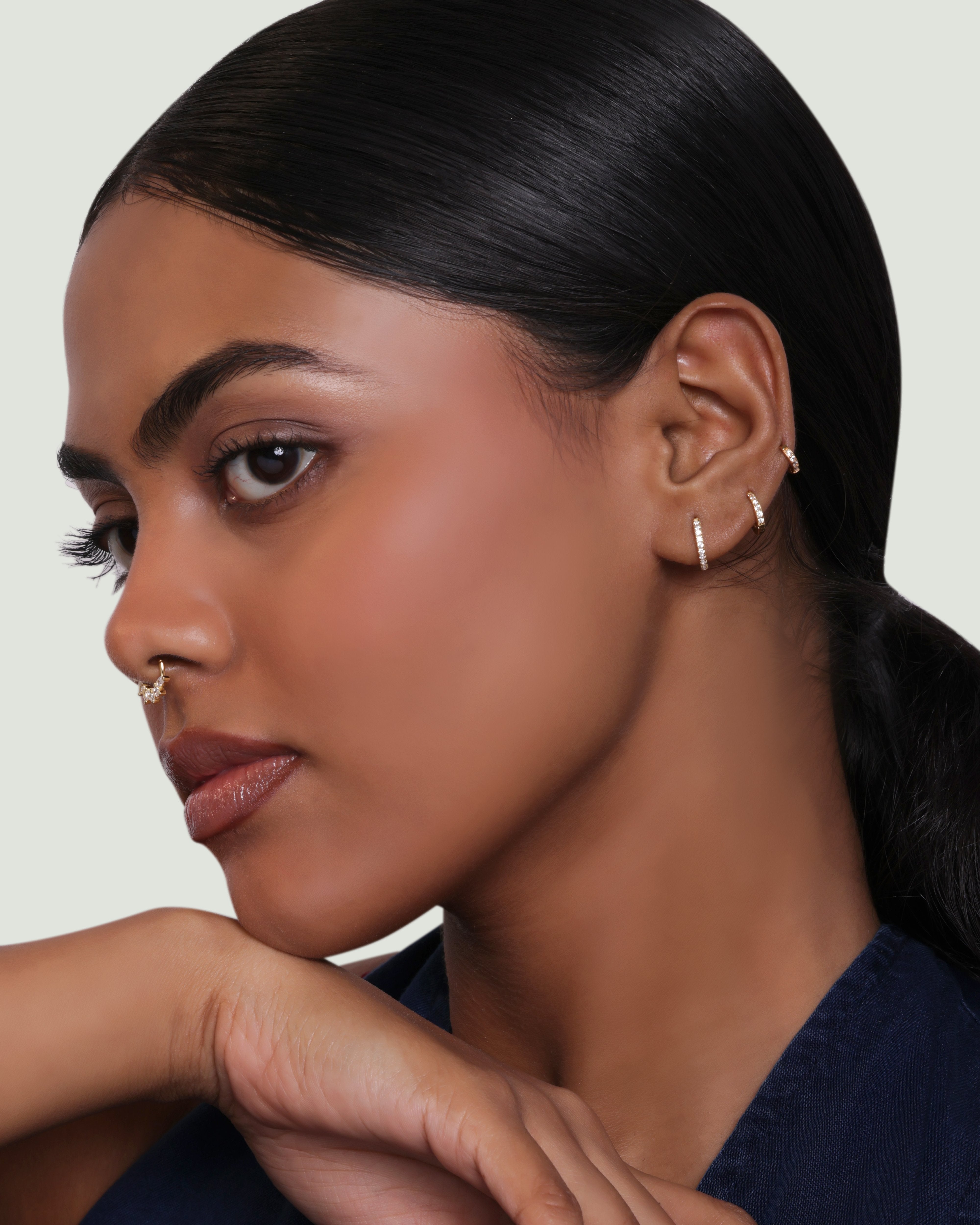 Zirconia Statement Round Hoop Earrings Multiple Size