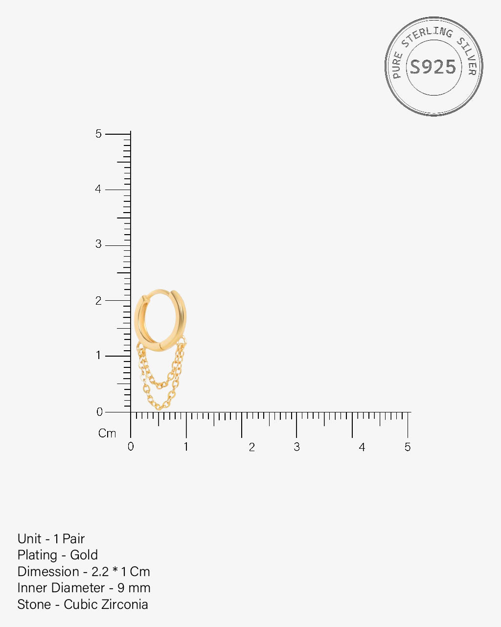 Chain Dangler Hoop Earrings