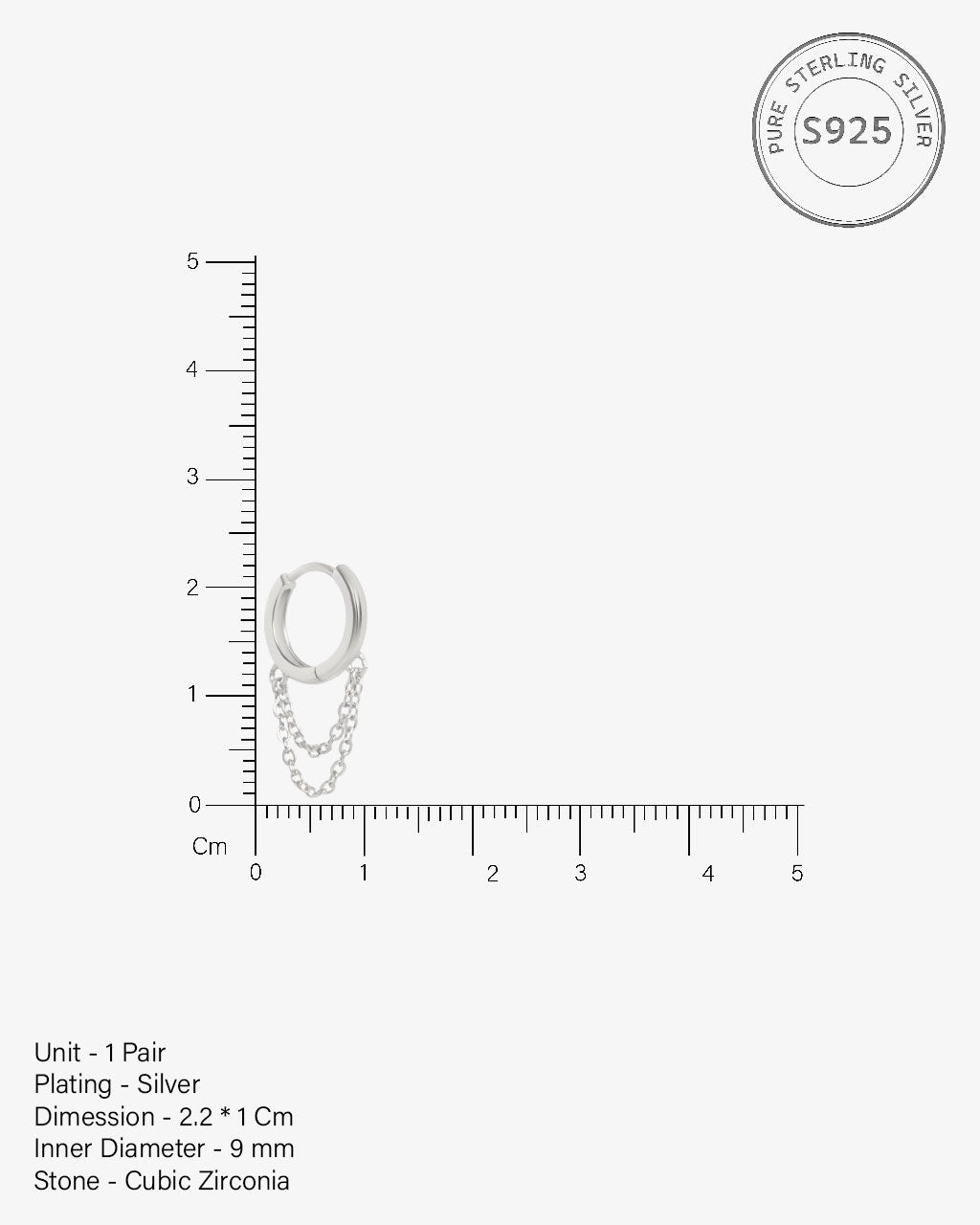 Chain Dangler Hoop Earrings