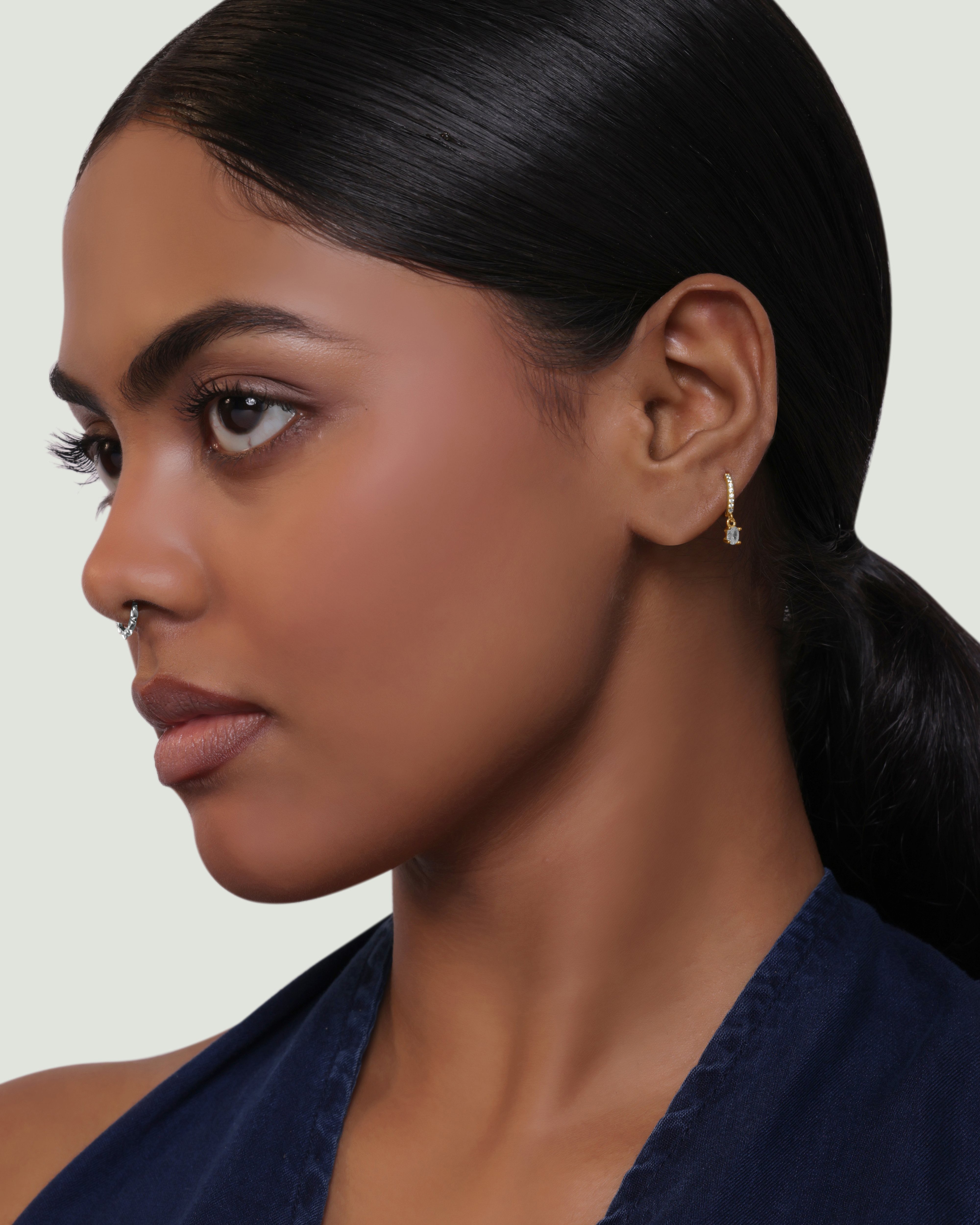 Zircon With Hoop Earrings