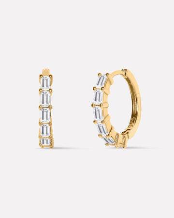 Long Grid Hoop Earrings