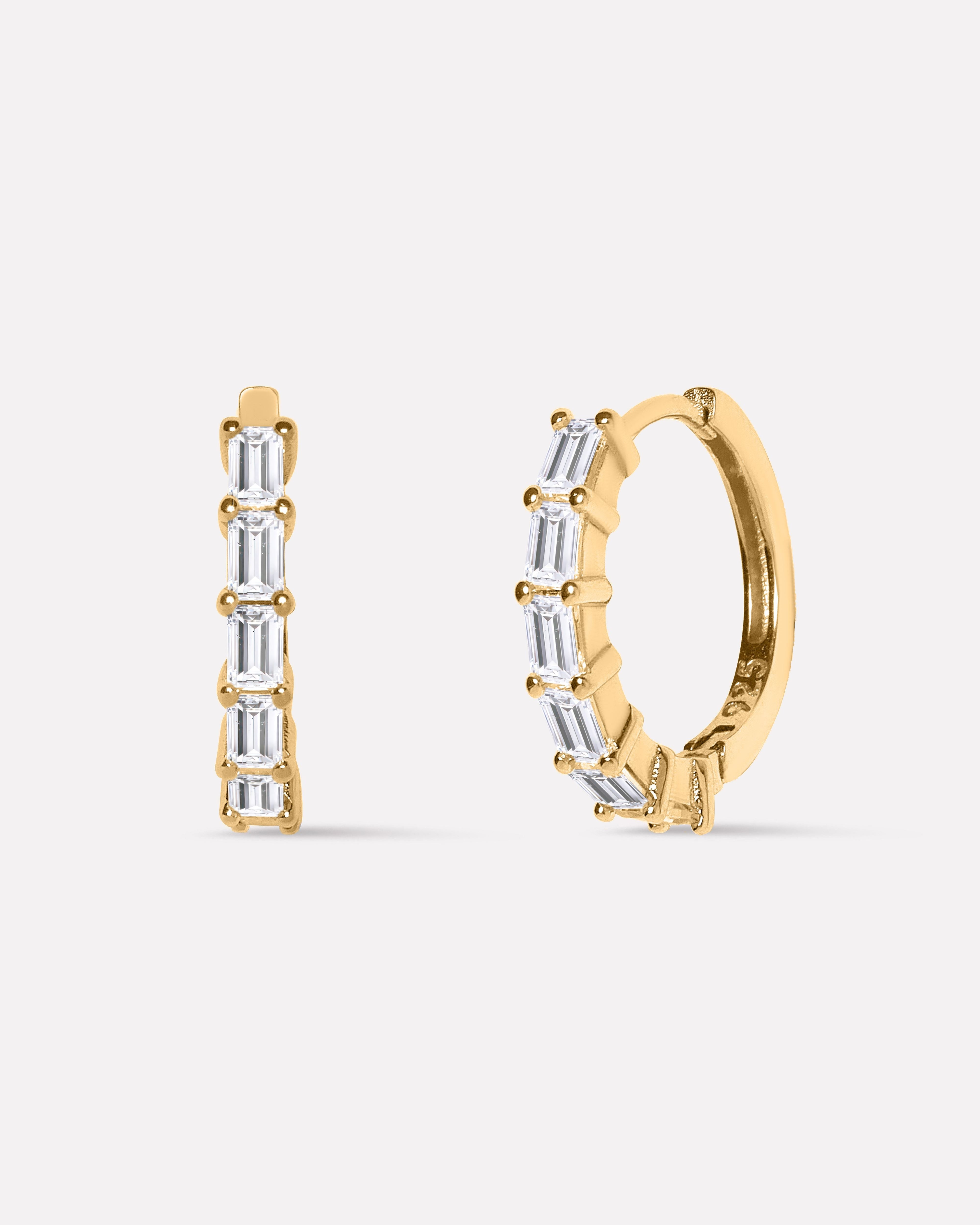 Long Grid Hoop Earrings