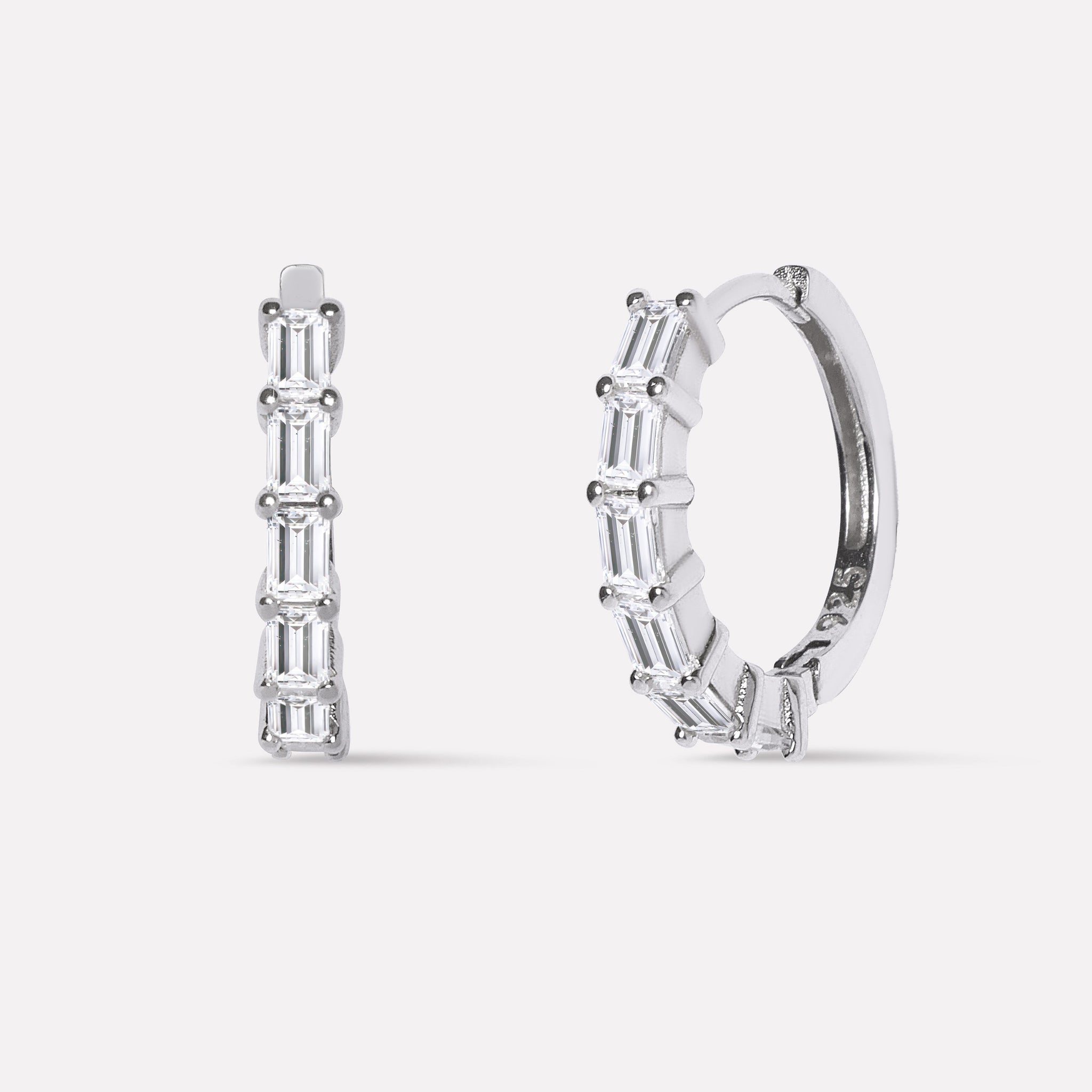 Long Grid Hoop Earrings