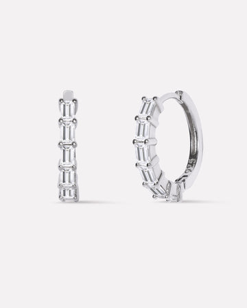 Long Grid Hoop Earrings