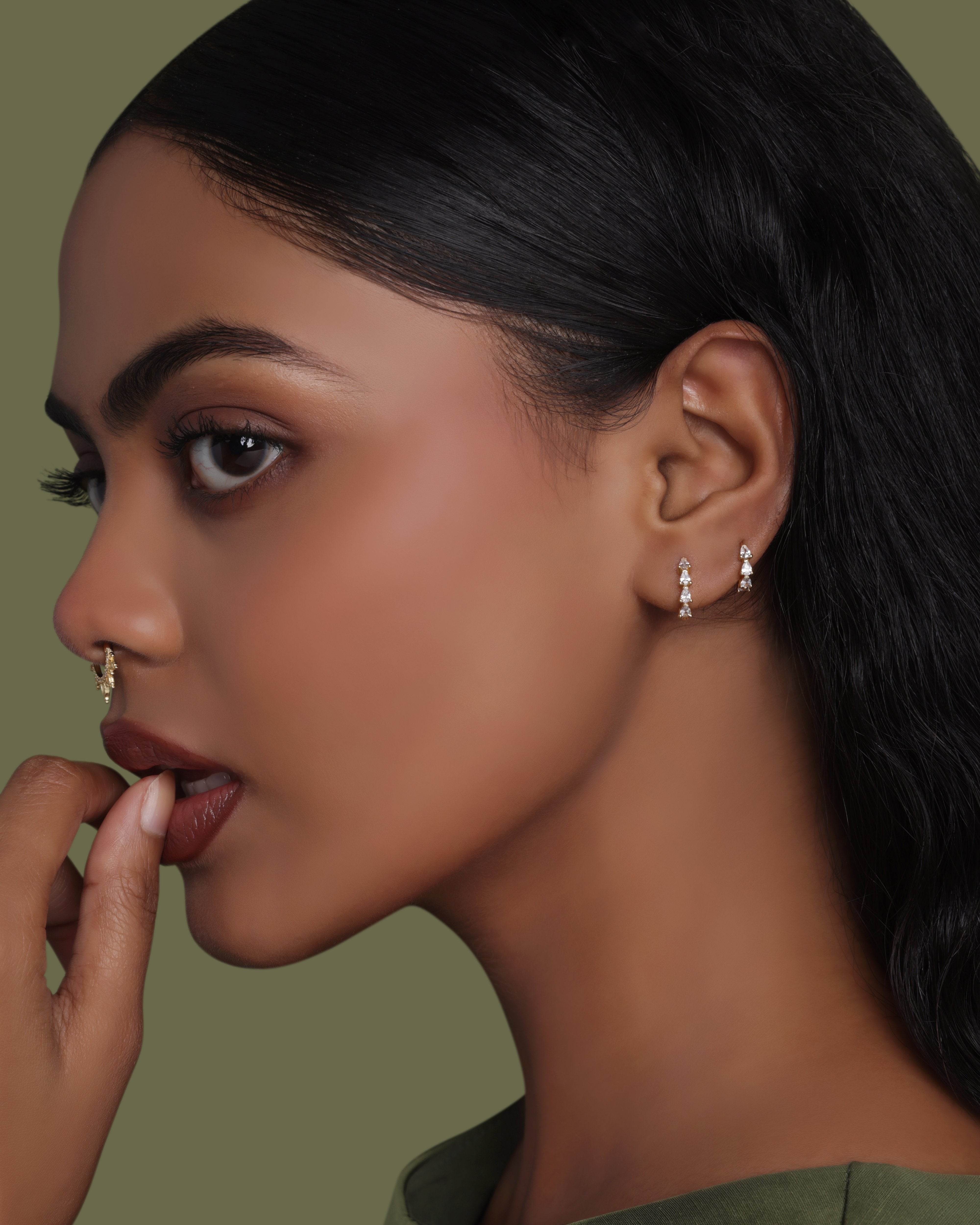 Pear Zirconia Hoop Earrings - Multiple Sizes