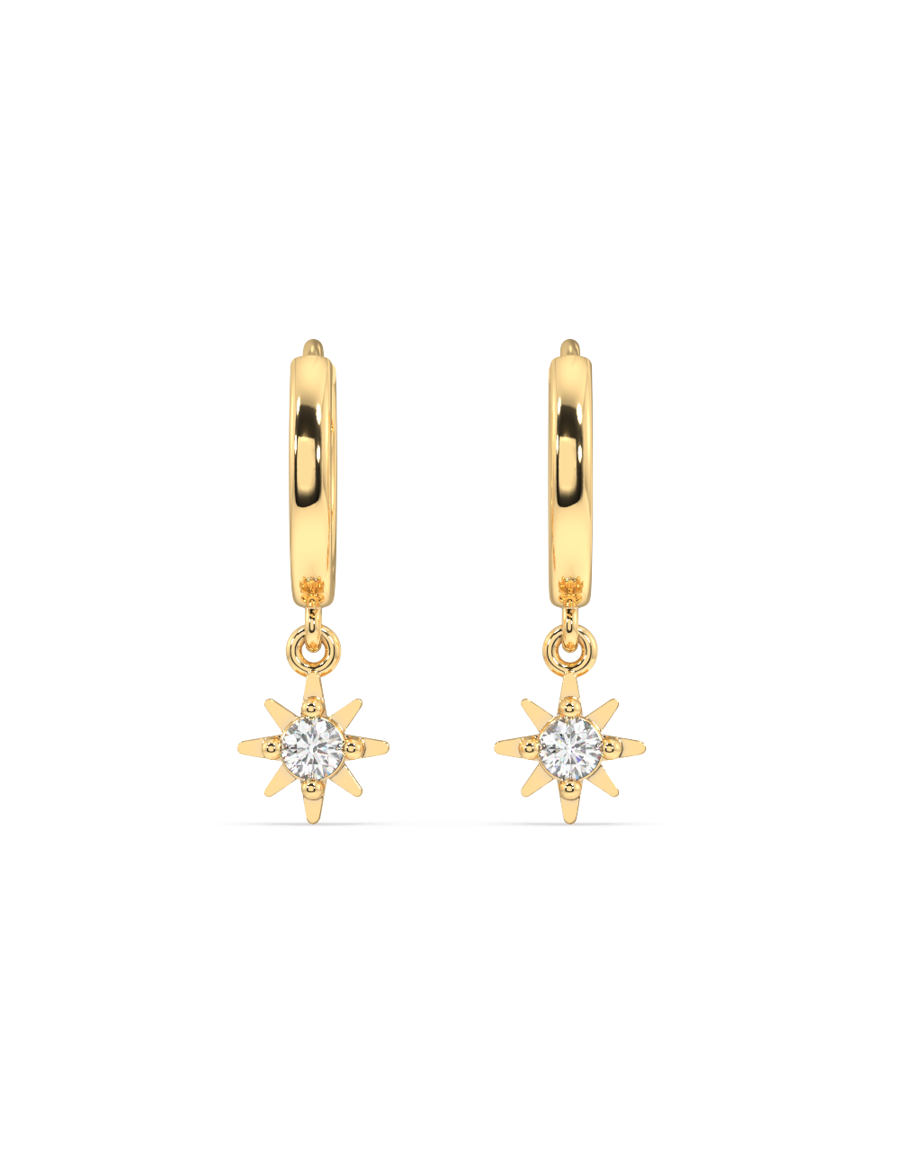 Mini Sunrays Charm Hoop Earrings