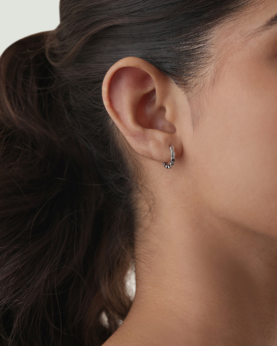 Dotted Plain Hoop Earrings